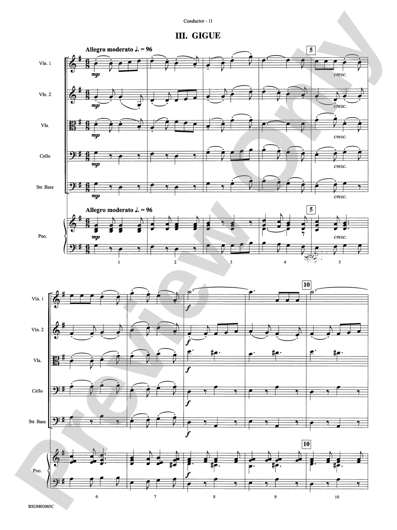 Dance Suite for Strings (I. Allemande, II. Sarabande, III. Gigue): String Orchestra Conductor Score & Parts