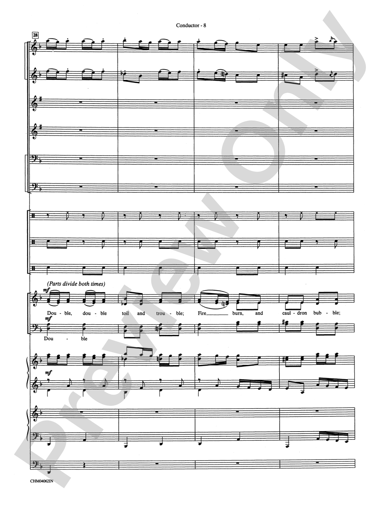 Double Trouble (from Harry Potter and the Prisoner of Azkaban): Choral Instrumental Parts