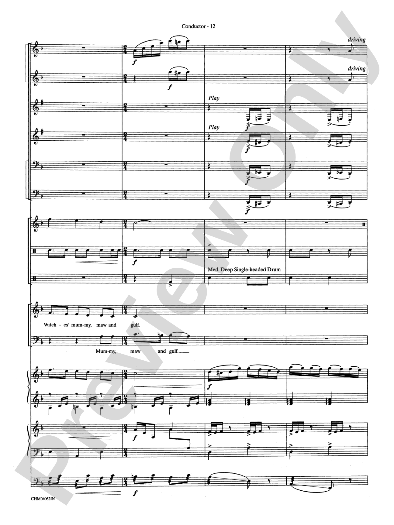 Double Trouble (from Harry Potter and the Prisoner of Azkaban): Choral Instrumental Parts