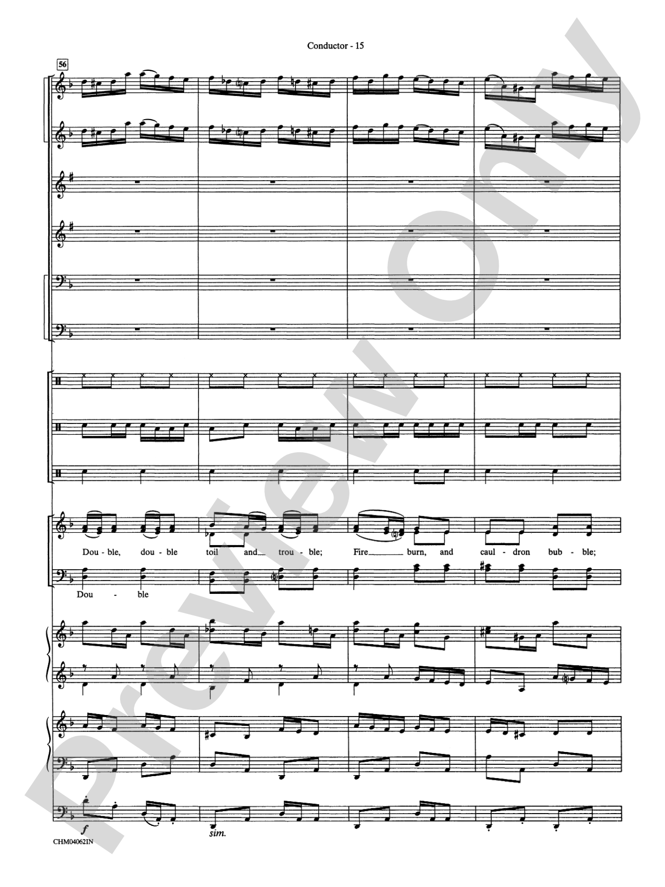 Double Trouble (from Harry Potter and the Prisoner of Azkaban): Choral Instrumental Parts