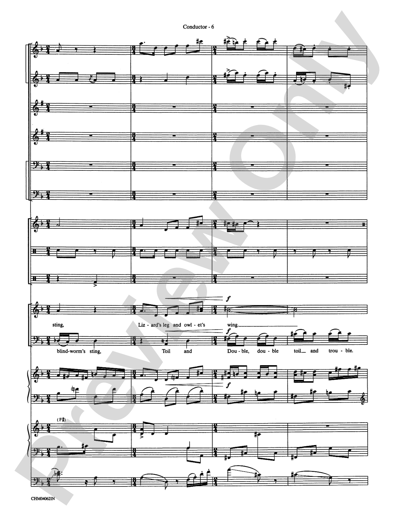 Double Trouble (from Harry Potter and the Prisoner of Azkaban): Choral Instrumental Parts