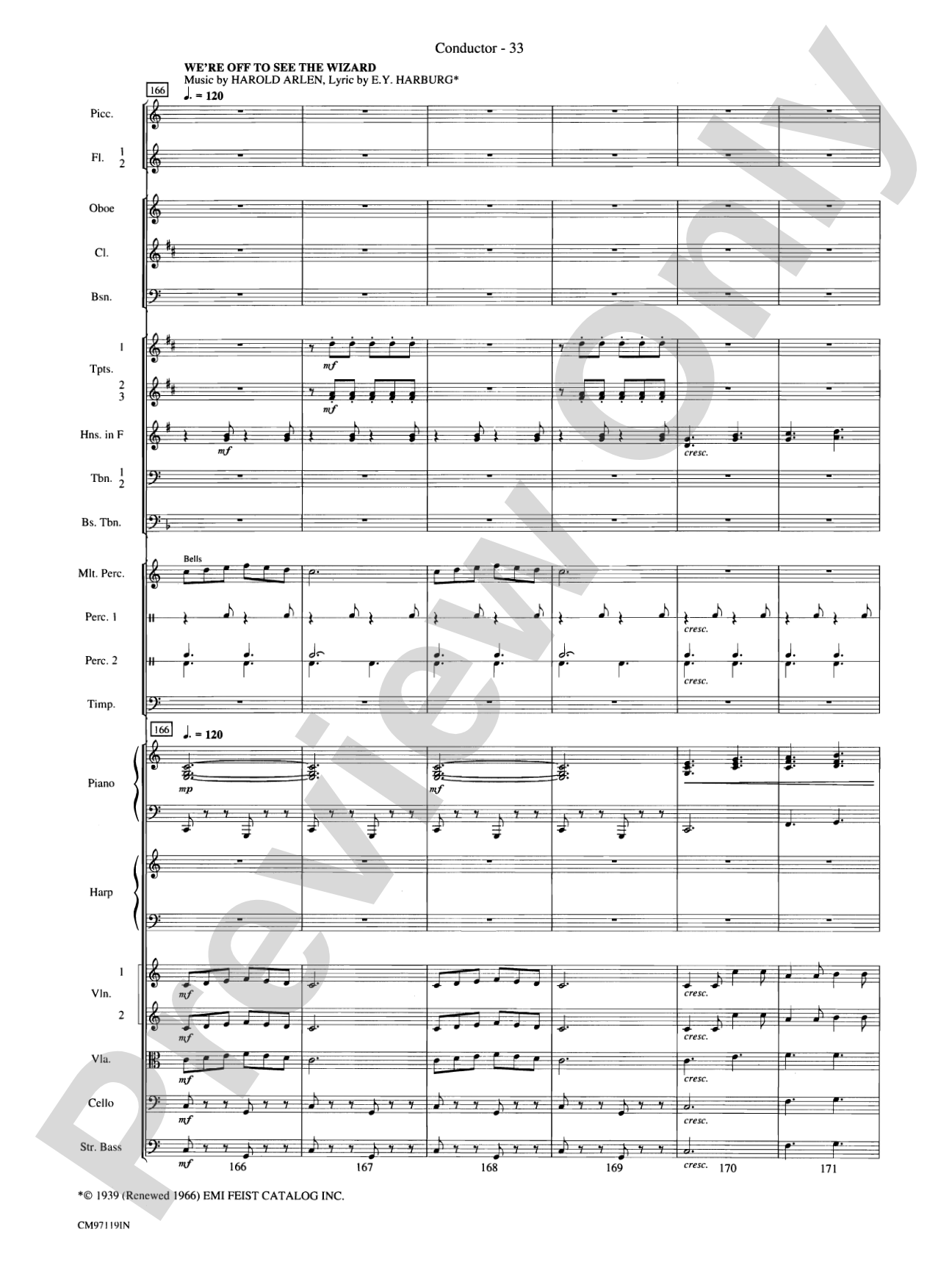 The Wizard of Oz -- Choral Revue: Choral Octavo Orchestration - Set of Parts