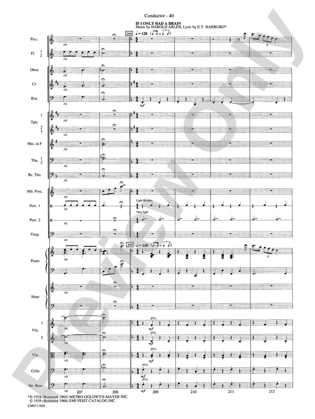 The Wizard of Oz -- Choral Revue: Choral Octavo Orchestration - Set of Parts