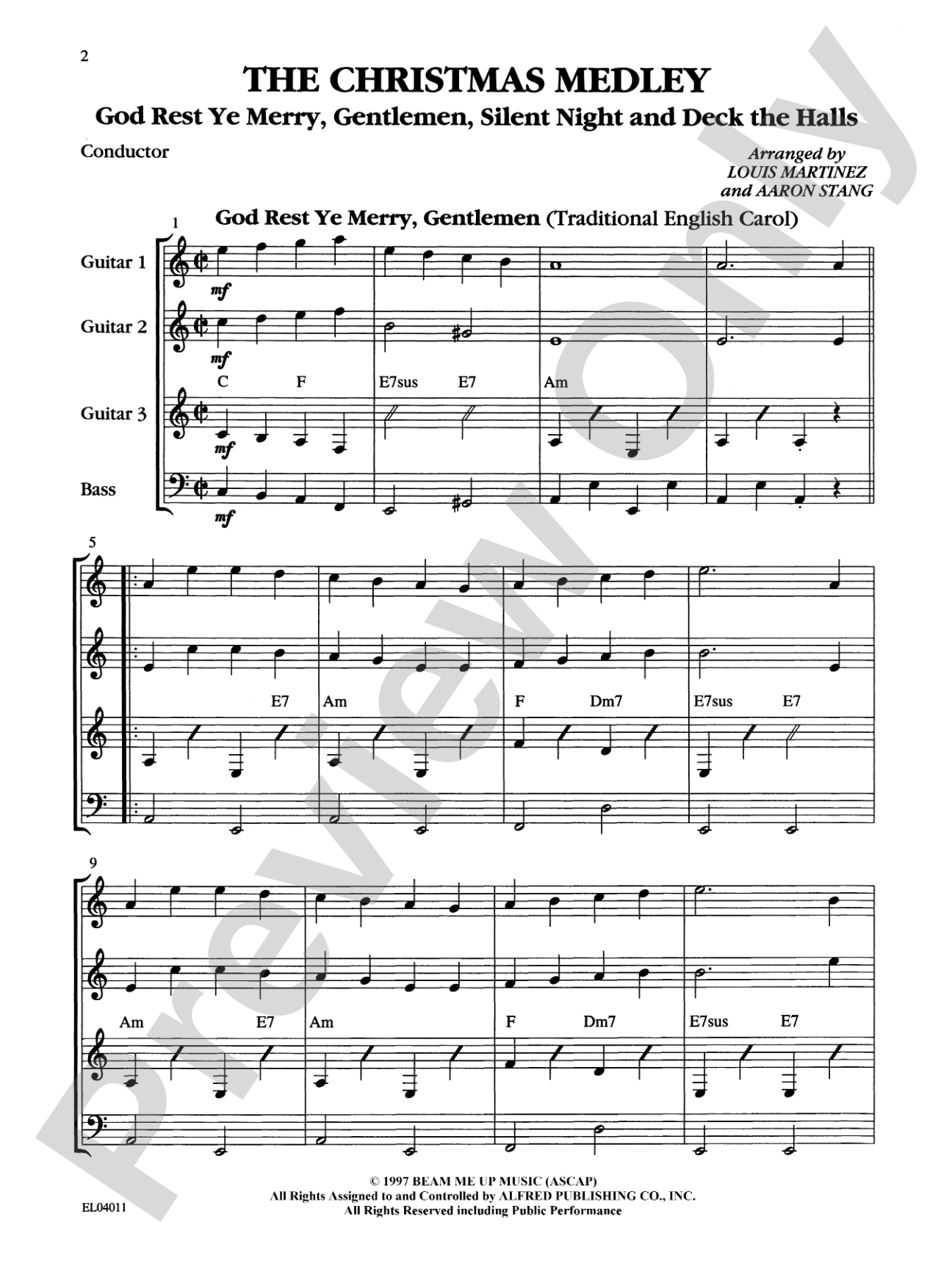 21st Century Guitar Ensemble Series: Christmas Medley: Guitar Score & Parts