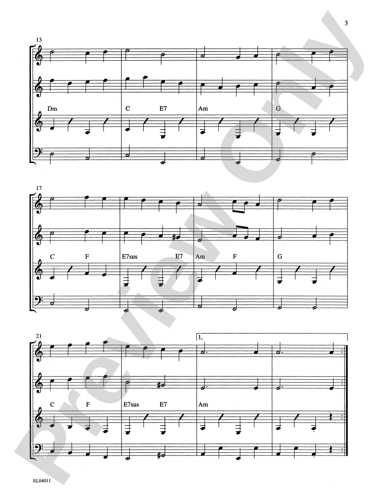 21st Century Guitar Ensemble Series: Christmas Medley: Guitar Score & Parts