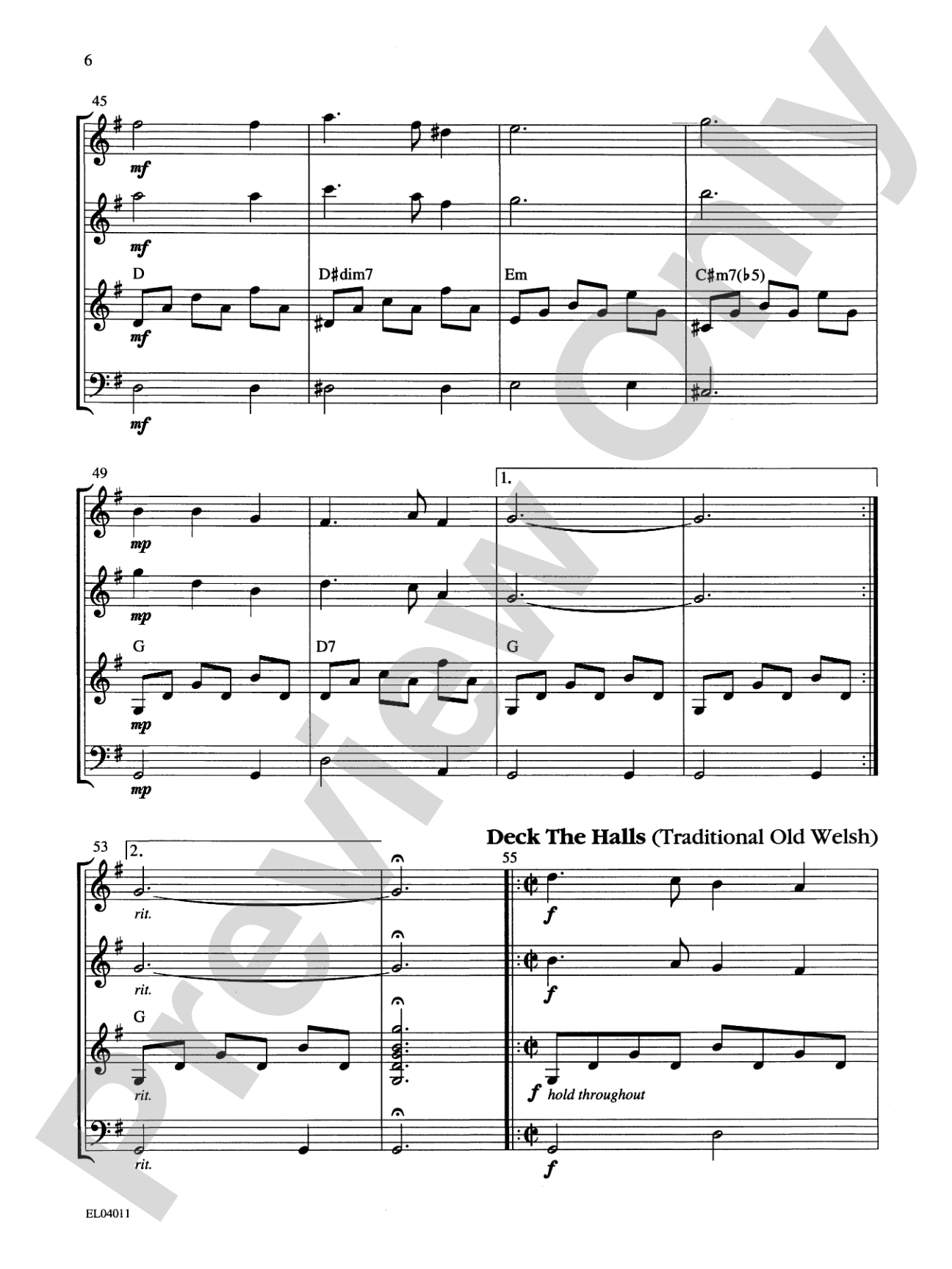 21st Century Guitar Ensemble Series: Christmas Medley: Guitar Score & Parts
