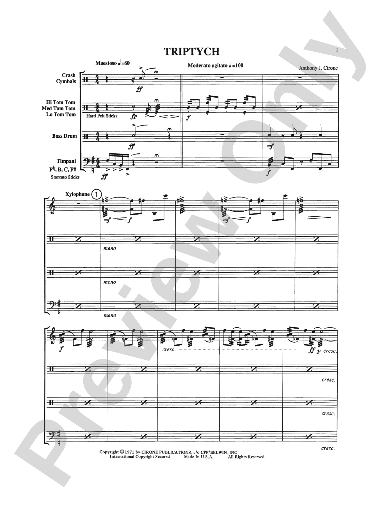 Triptych: Percussion Ensemble Book