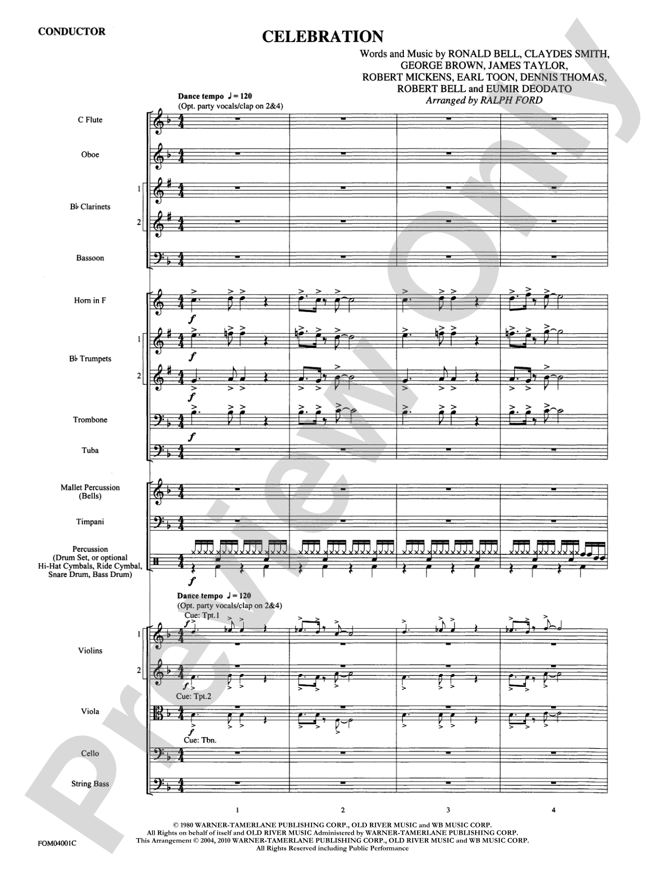 Celebration: Full Orchestra Conductor Score & Parts