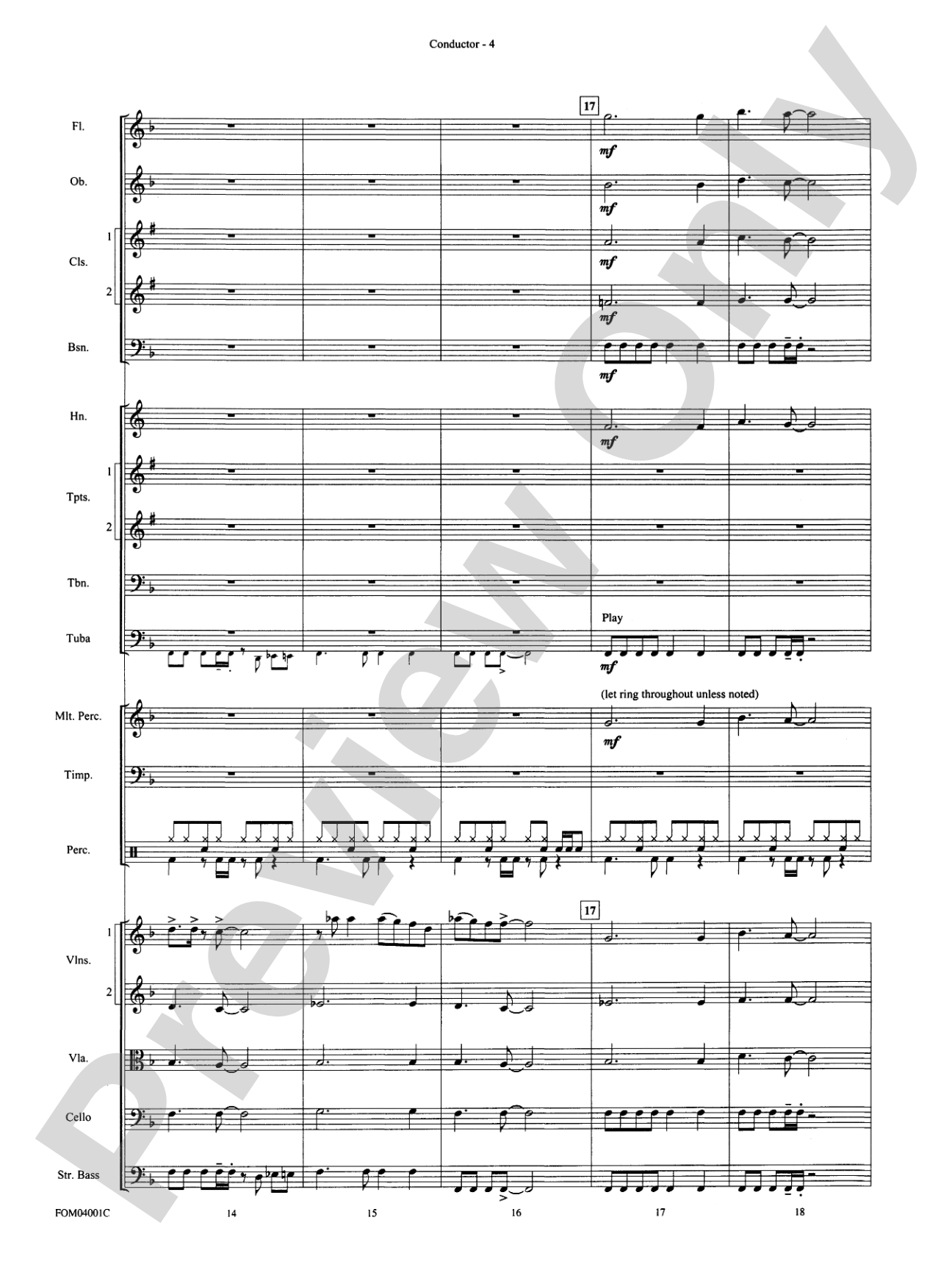 Celebration: Full Orchestra Conductor Score & Parts
