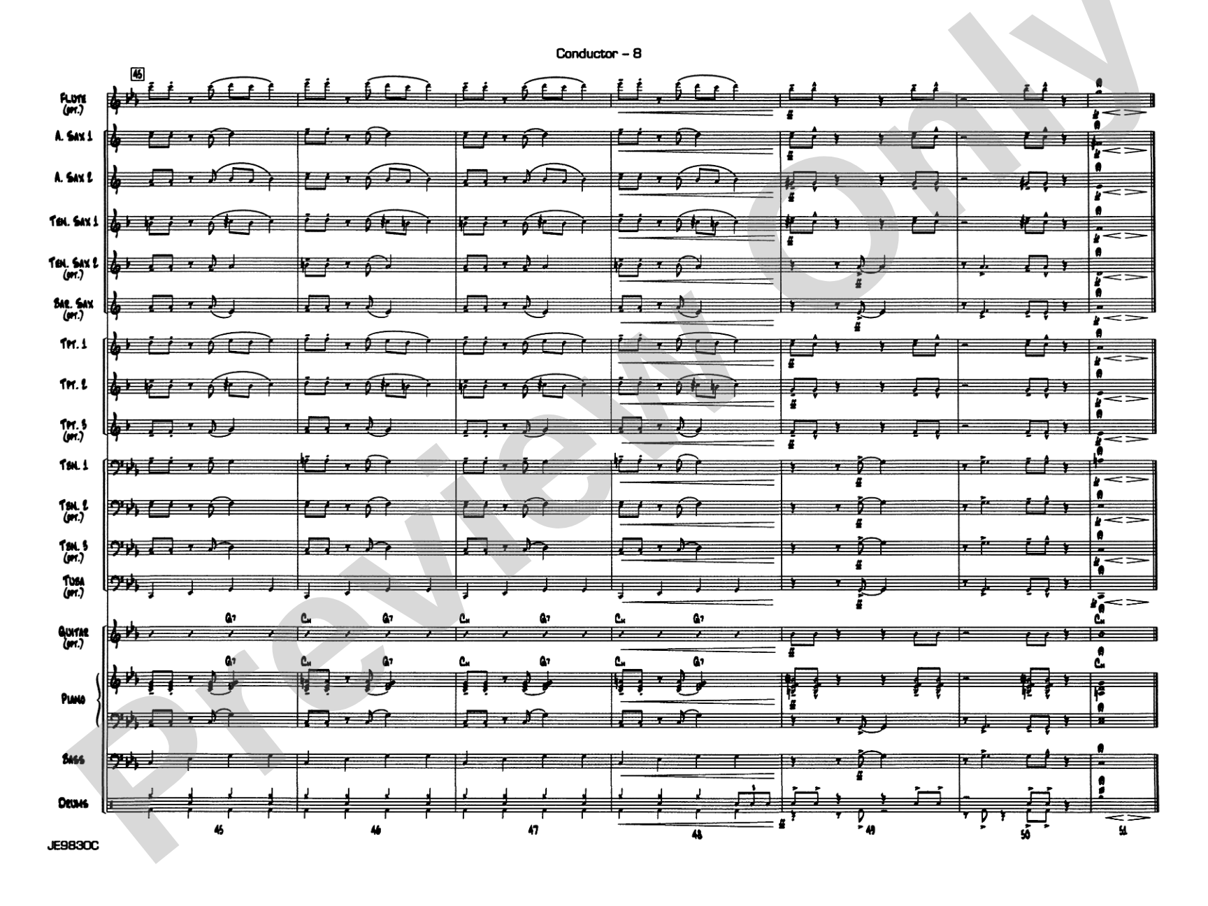 James Bond Theme: Jazz Ensemble Conductor Score & Parts