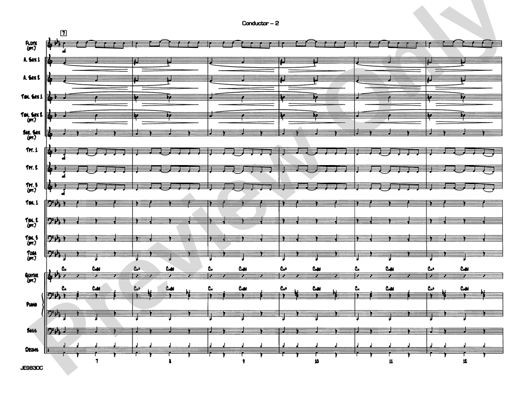 James Bond Theme: Jazz Ensemble Conductor Score & Parts