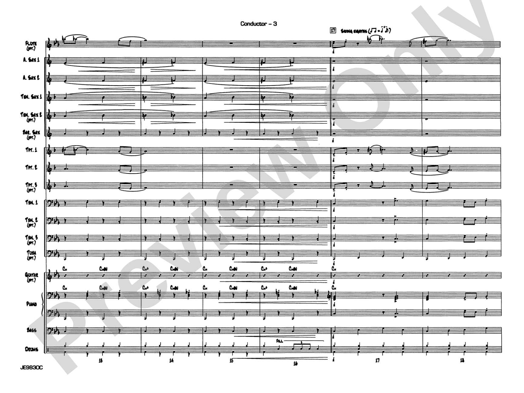 James Bond Theme: Jazz Ensemble Conductor Score & Parts