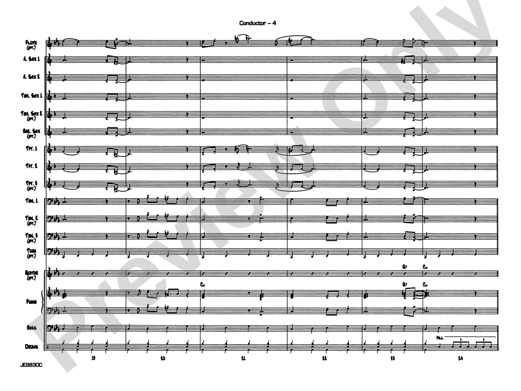 James Bond Theme: Jazz Ensemble Conductor Score & Parts