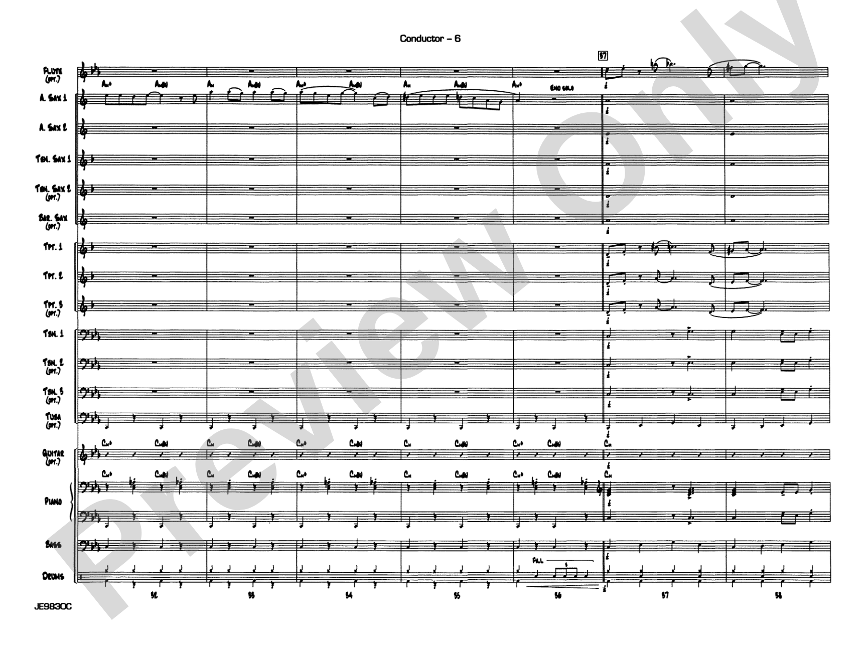 James Bond Theme: Jazz Ensemble Conductor Score & Parts