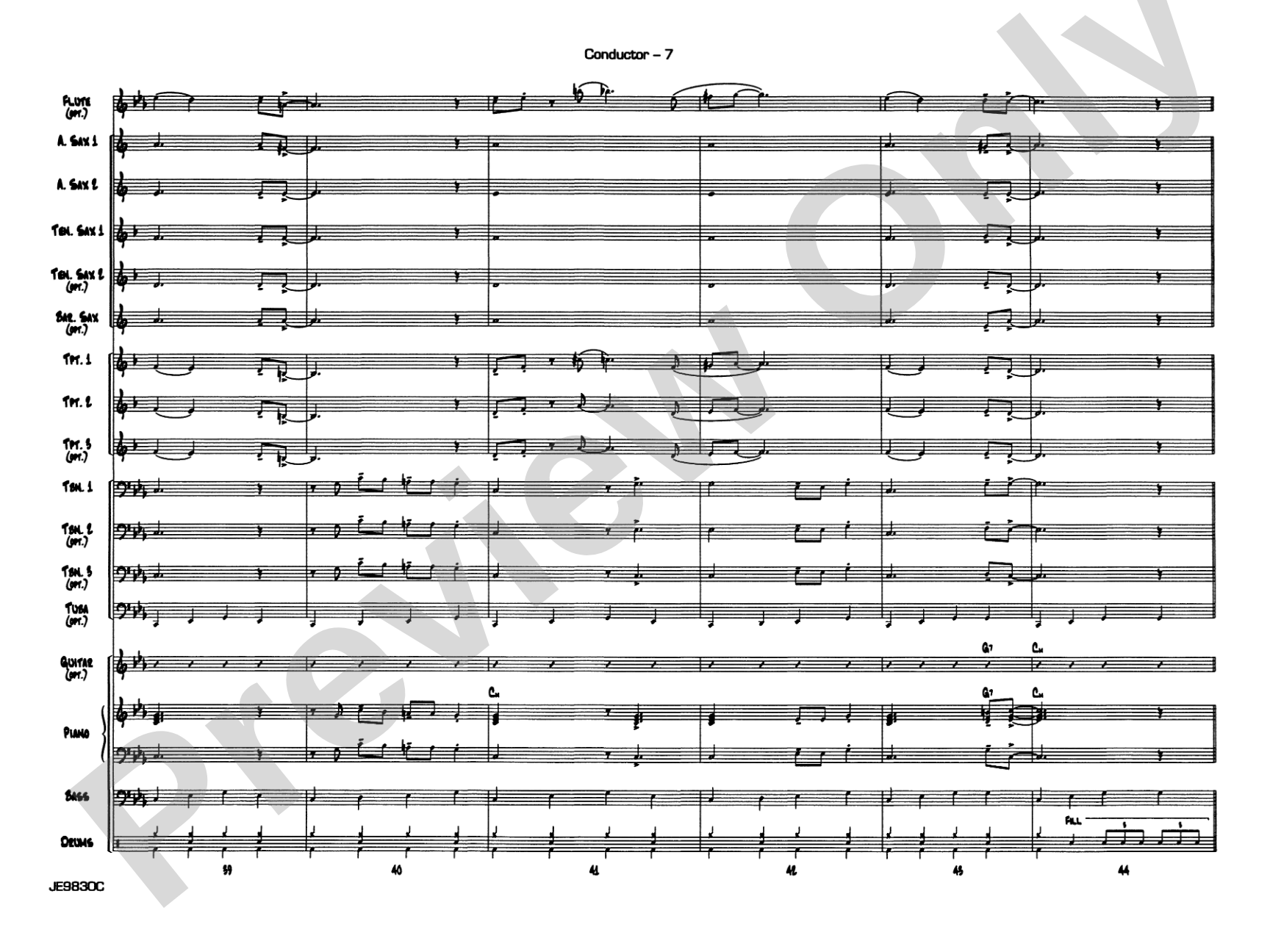 James Bond Theme: Jazz Ensemble Conductor Score & Parts