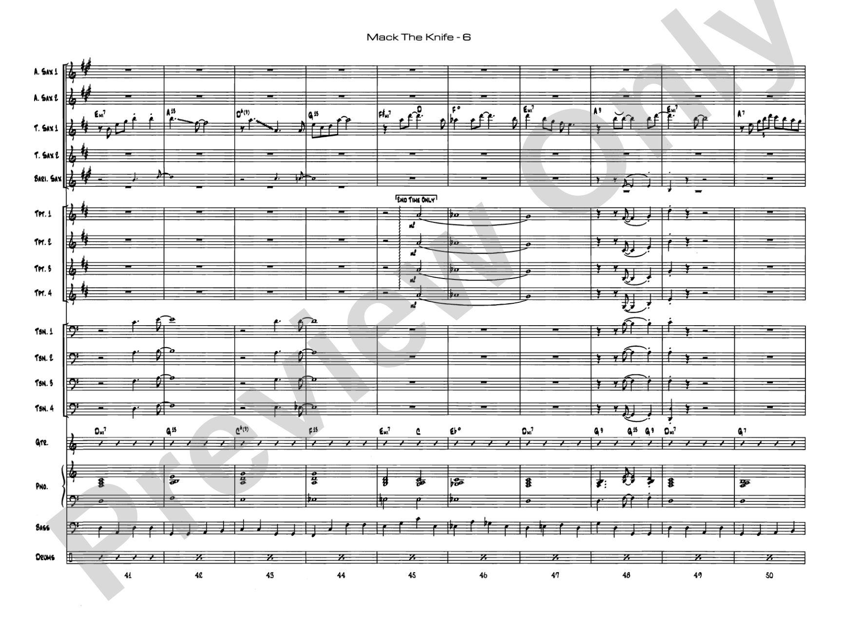 Mack the Knife (from The Threepenny Opera): Jazz Ensemble Conductor Score & Parts