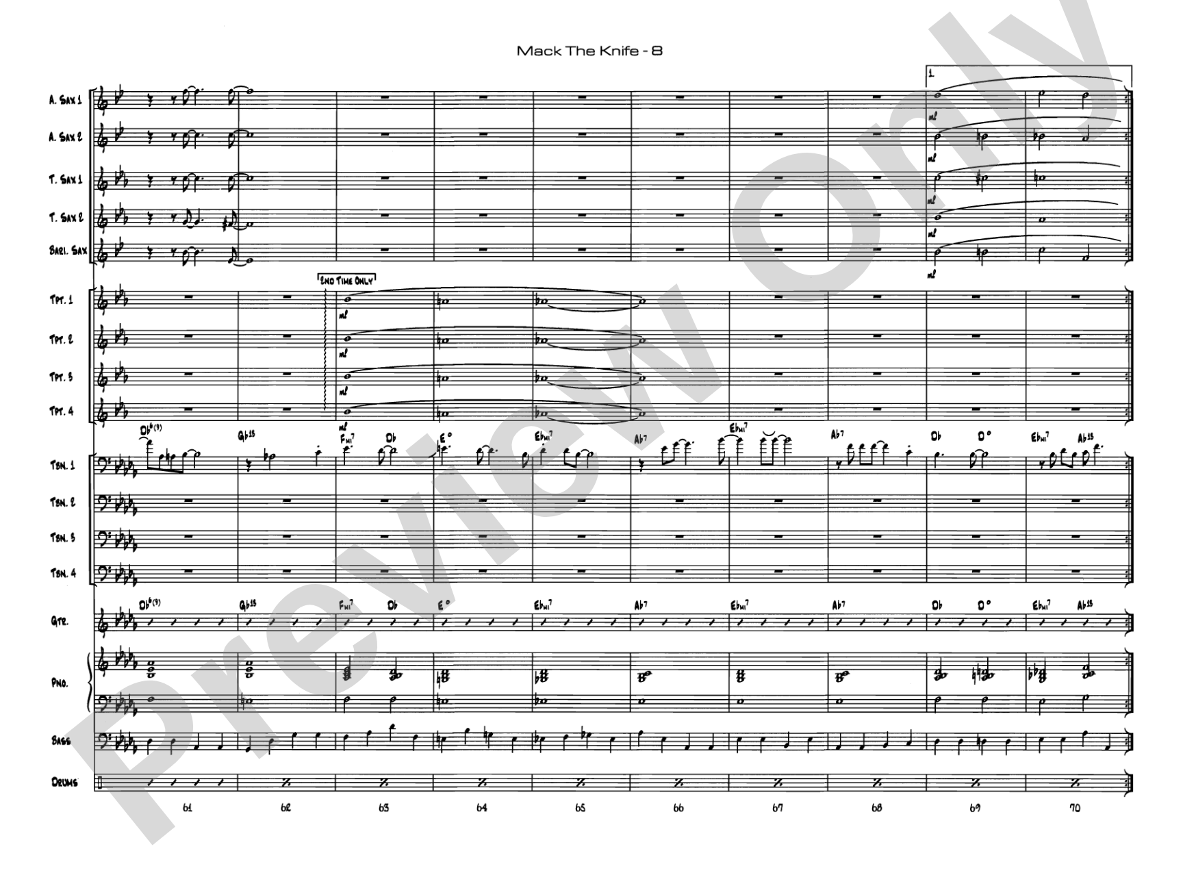 Mack the Knife (from The Threepenny Opera): Jazz Ensemble Conductor Score & Parts