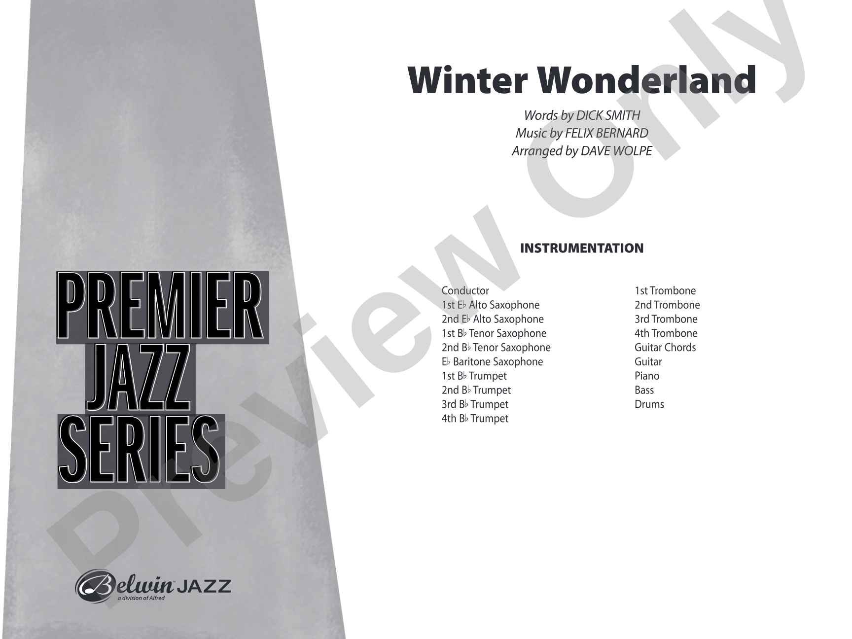 Winter Wonderland: Jazz Ensemble Conductor Score & Parts