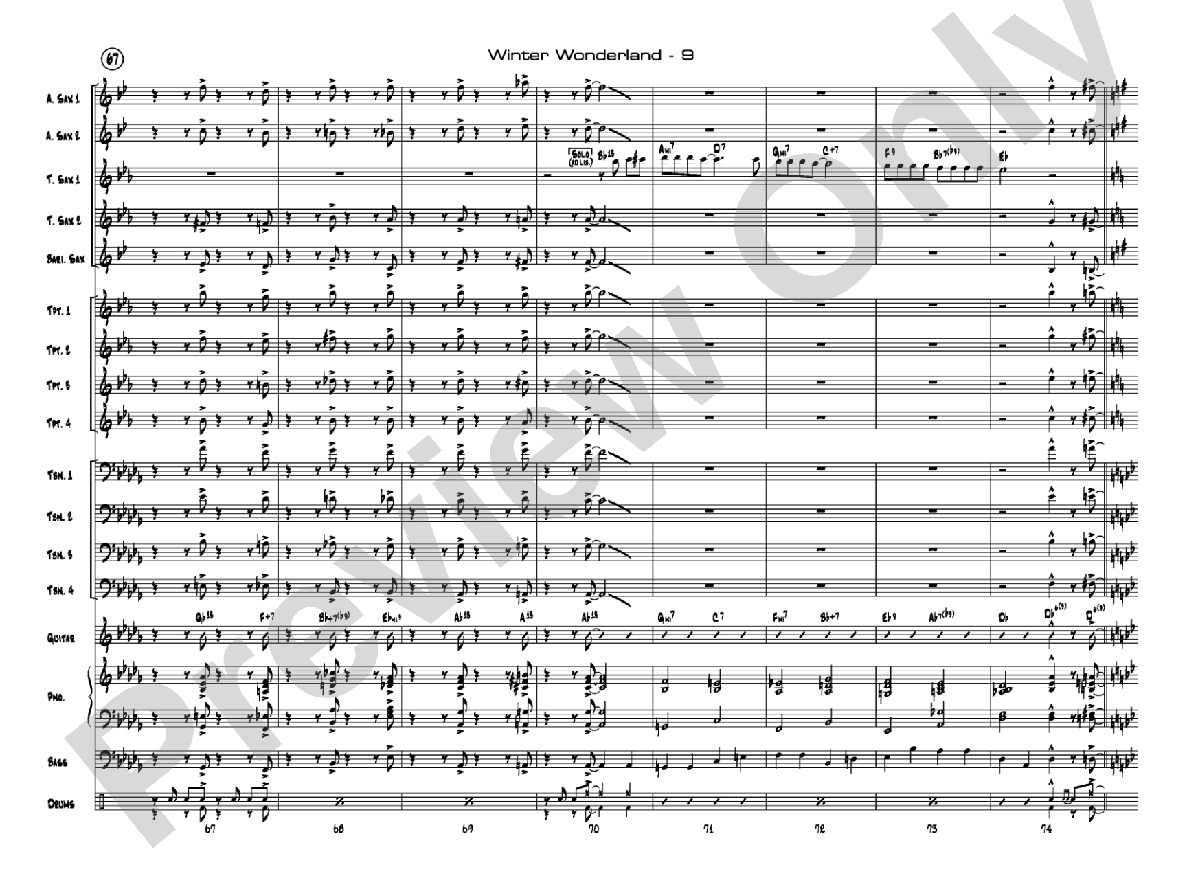 Winter Wonderland: Jazz Ensemble Conductor Score & Parts