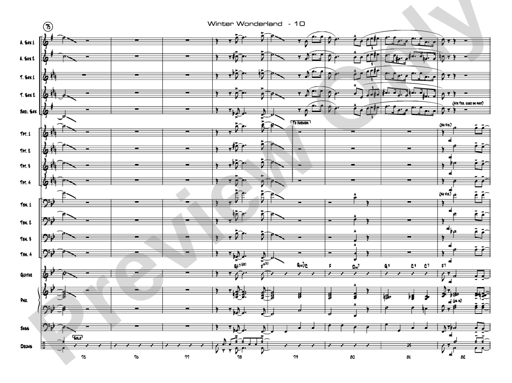 Winter Wonderland: Jazz Ensemble Conductor Score & Parts