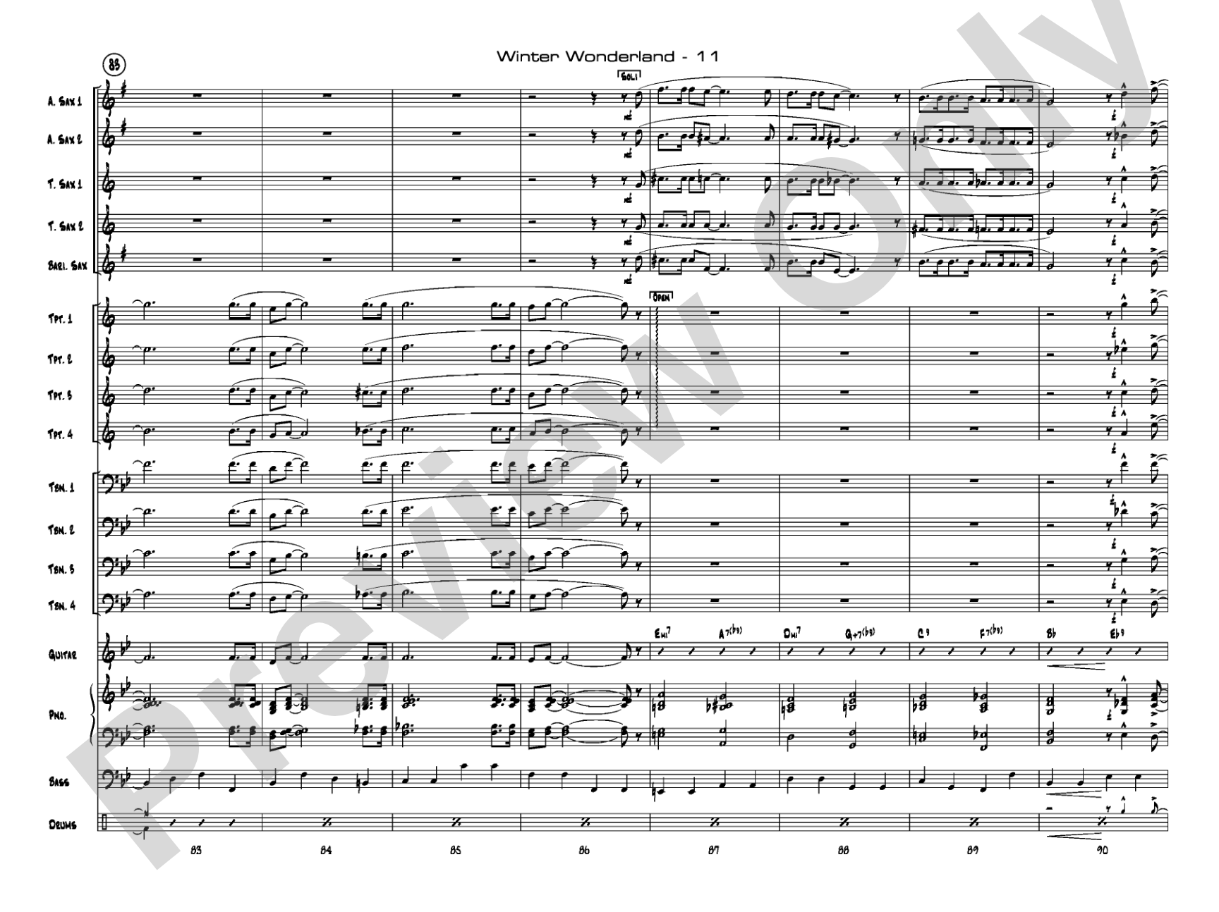 Winter Wonderland: Jazz Ensemble Conductor Score & Parts