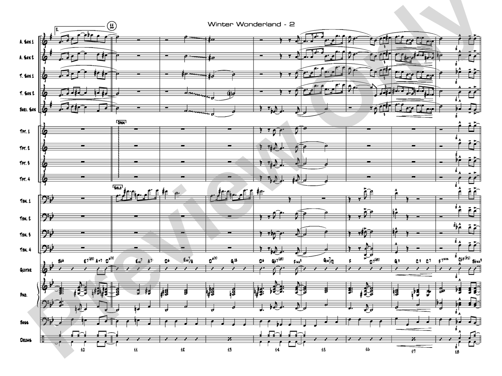 Winter Wonderland: Jazz Ensemble Conductor Score & Parts