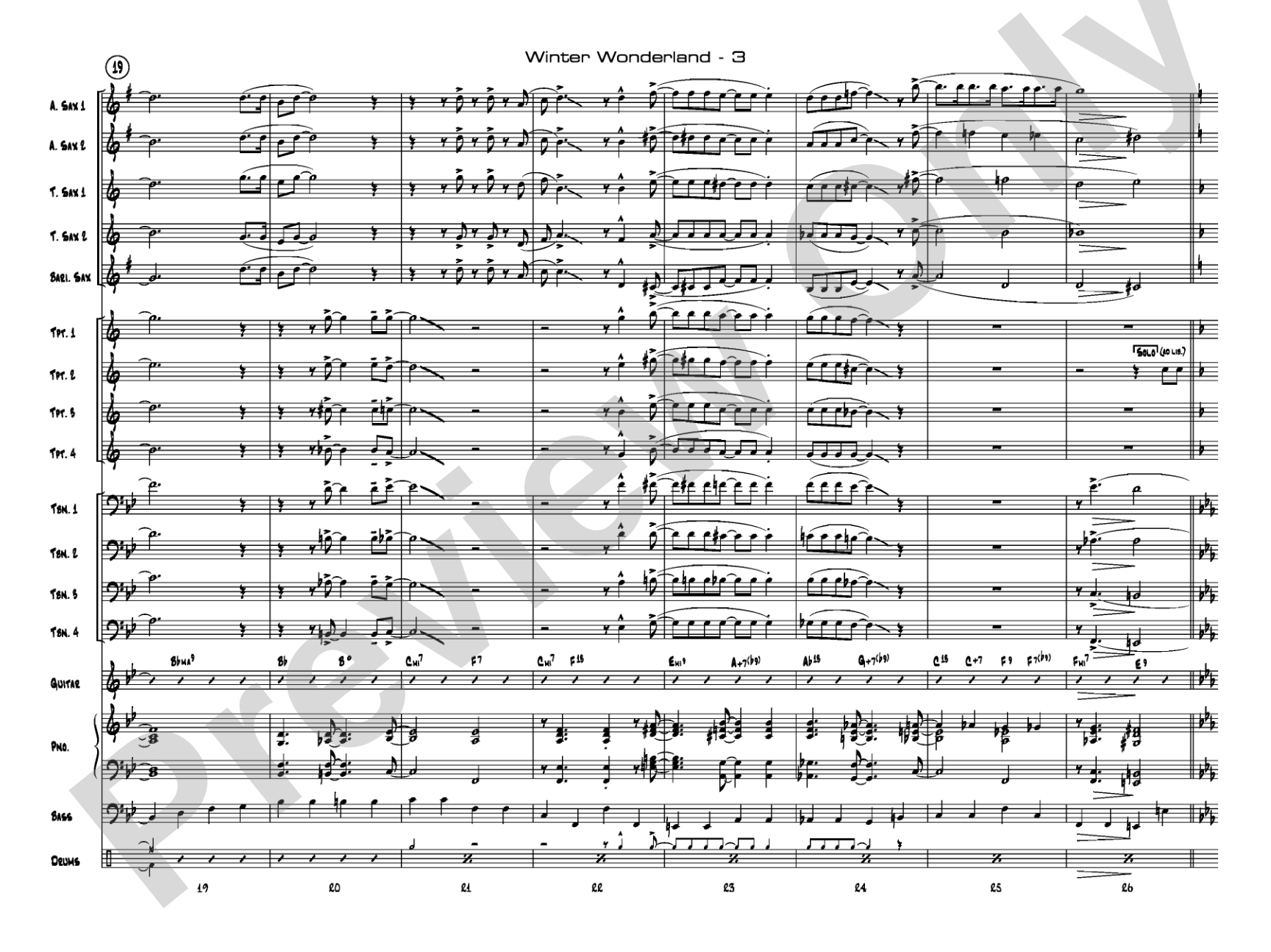 Winter Wonderland: Jazz Ensemble Conductor Score & Parts