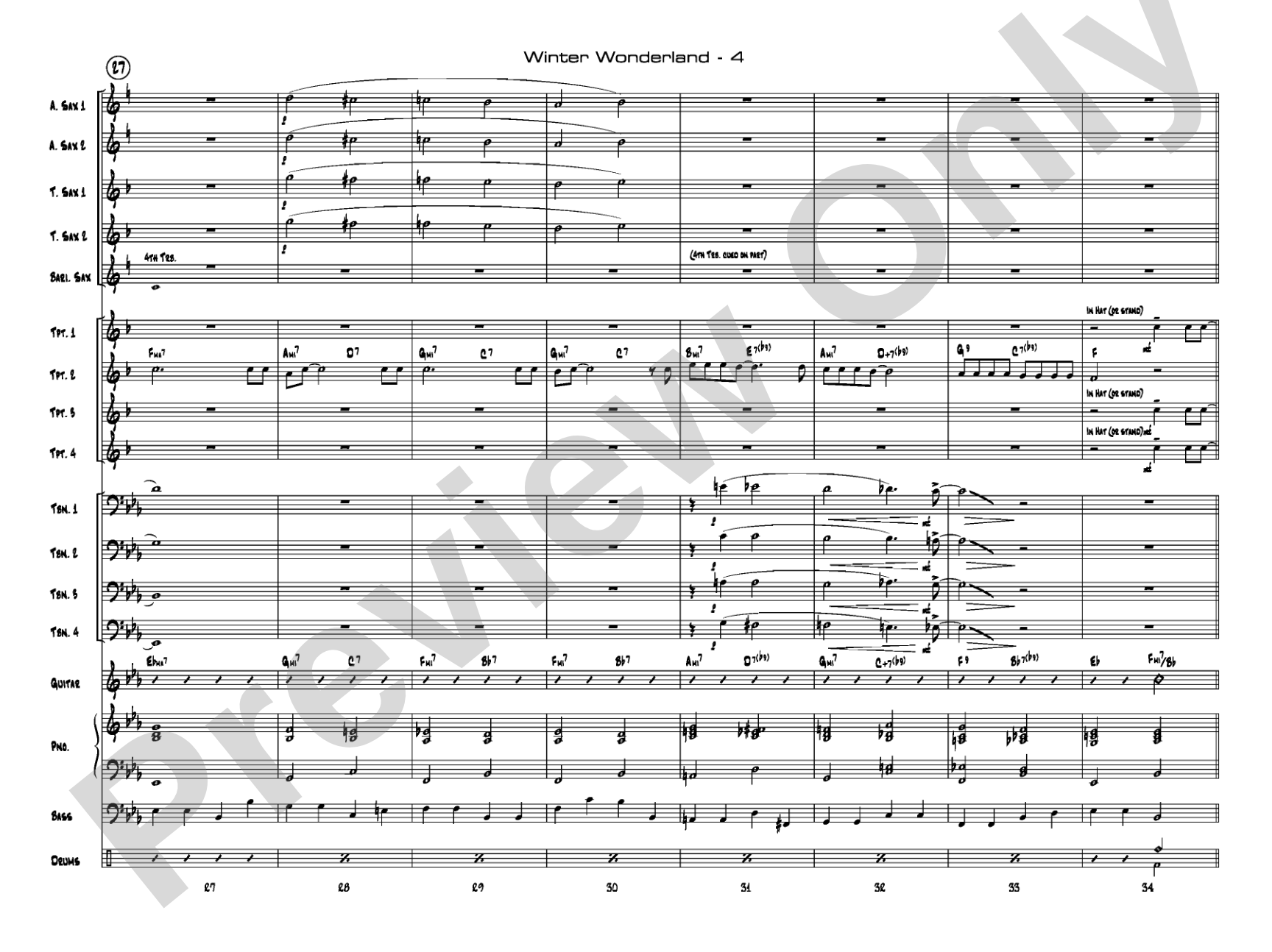 Winter Wonderland: Jazz Ensemble Conductor Score & Parts