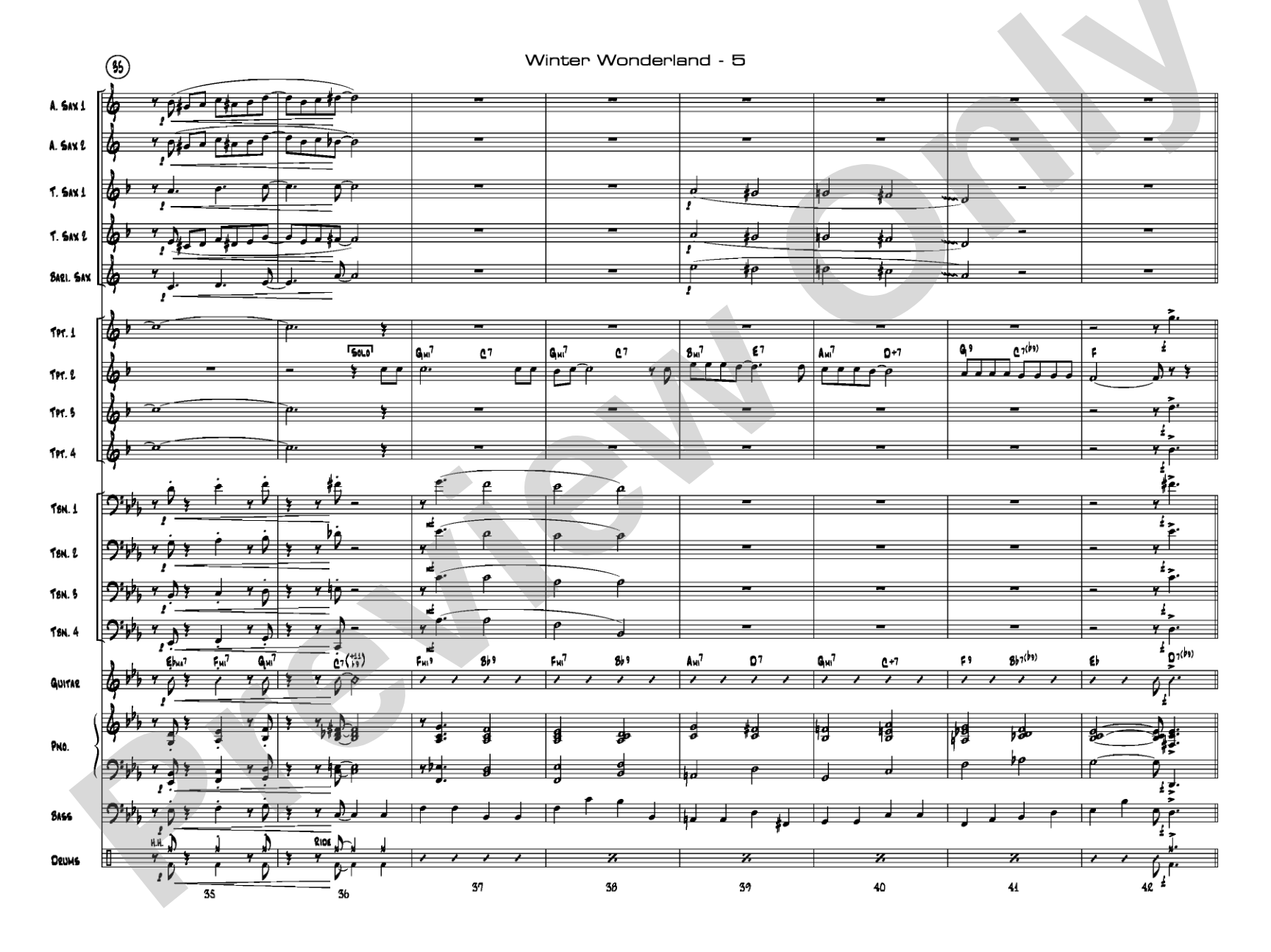 Winter Wonderland: Jazz Ensemble Conductor Score & Parts
