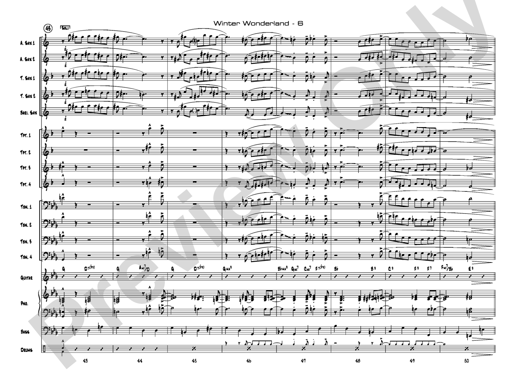 Winter Wonderland: Jazz Ensemble Conductor Score & Parts