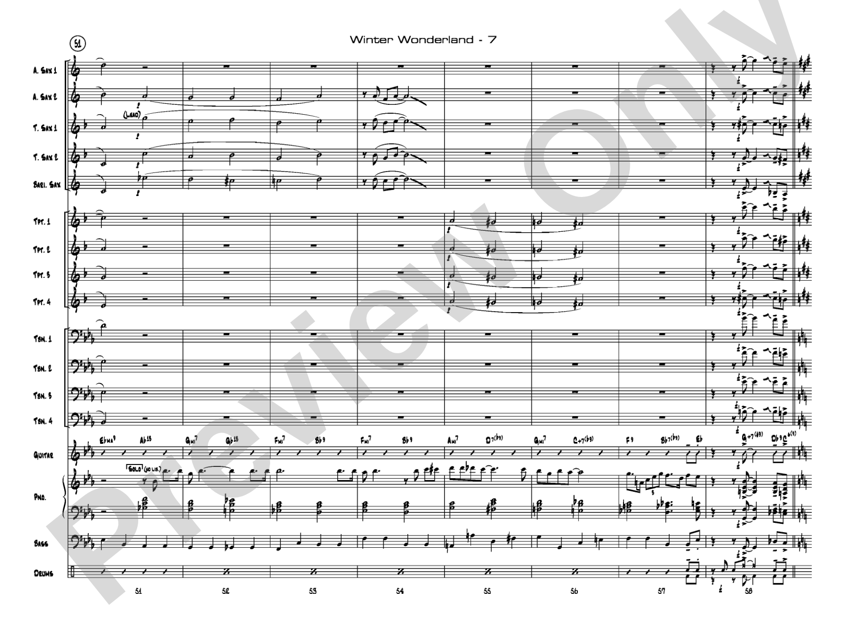 Winter Wonderland: Jazz Ensemble Conductor Score & Parts