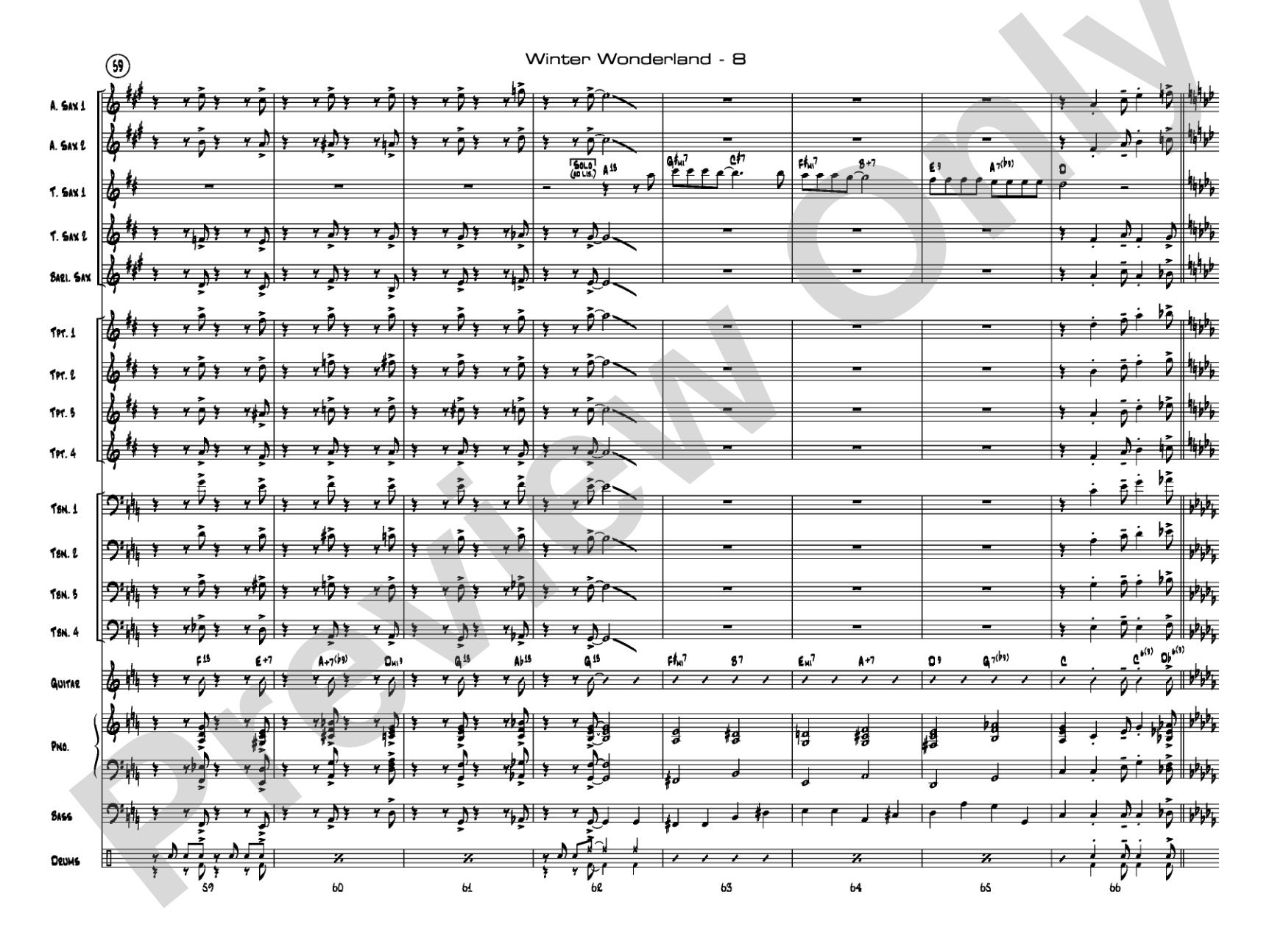 Winter Wonderland: Jazz Ensemble Conductor Score & Parts