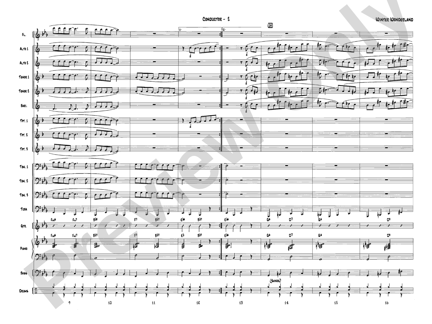 Winter Wonderland: Jazz Ensemble Conductor Score & Parts