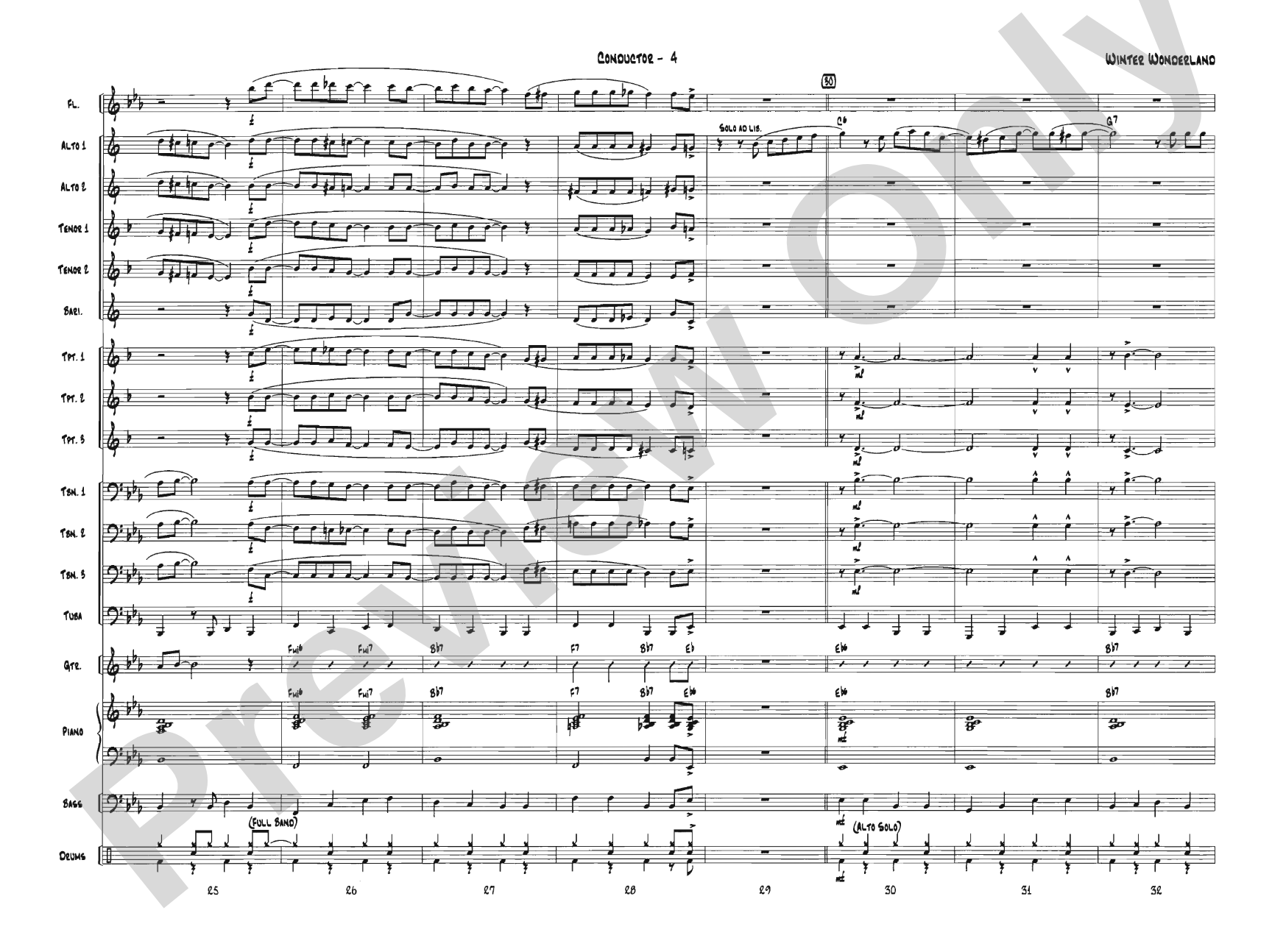 Winter Wonderland: Jazz Ensemble Conductor Score & Parts