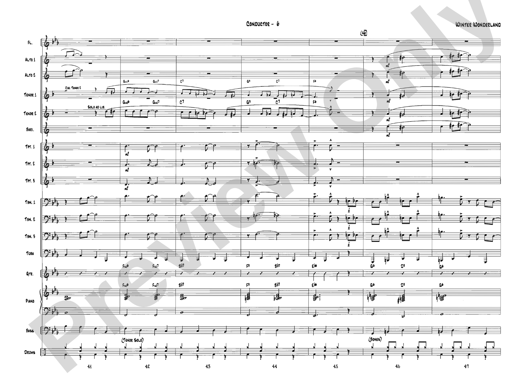 Winter Wonderland: Jazz Ensemble Conductor Score & Parts