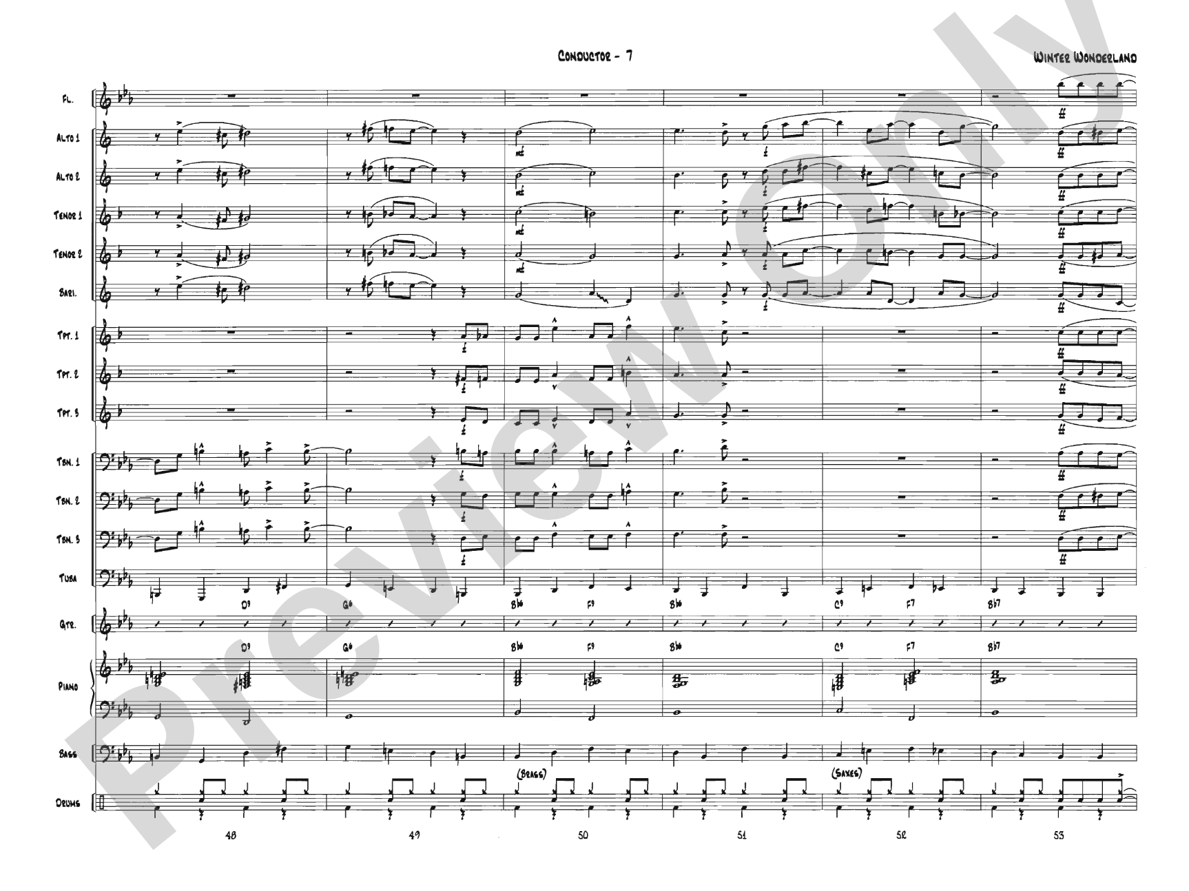 Winter Wonderland: Jazz Ensemble Conductor Score & Parts
