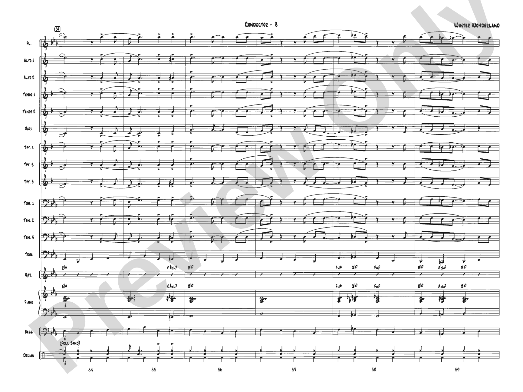 Winter Wonderland: Jazz Ensemble Conductor Score & Parts