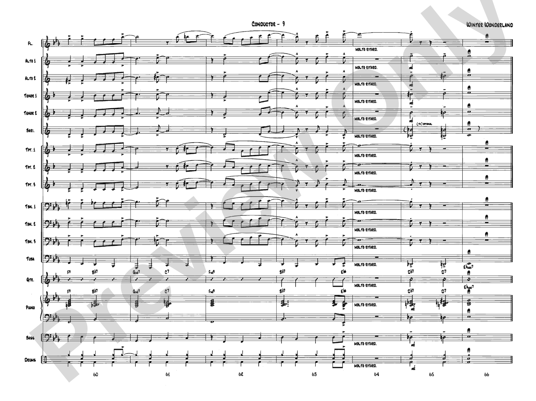Winter Wonderland: Jazz Ensemble Conductor Score & Parts