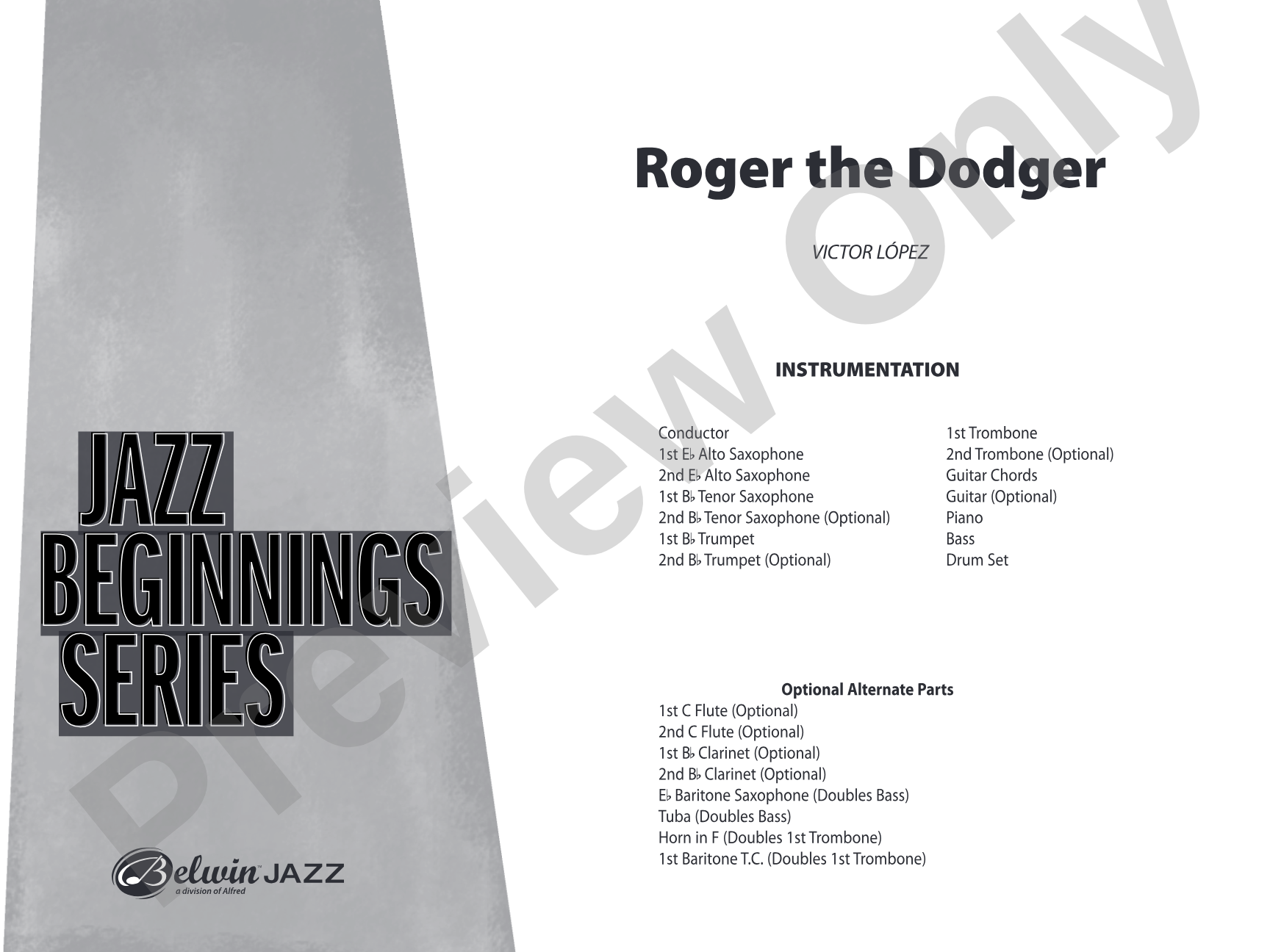Roger the Dodger: Jazz Ensemble Conductor Score & Parts