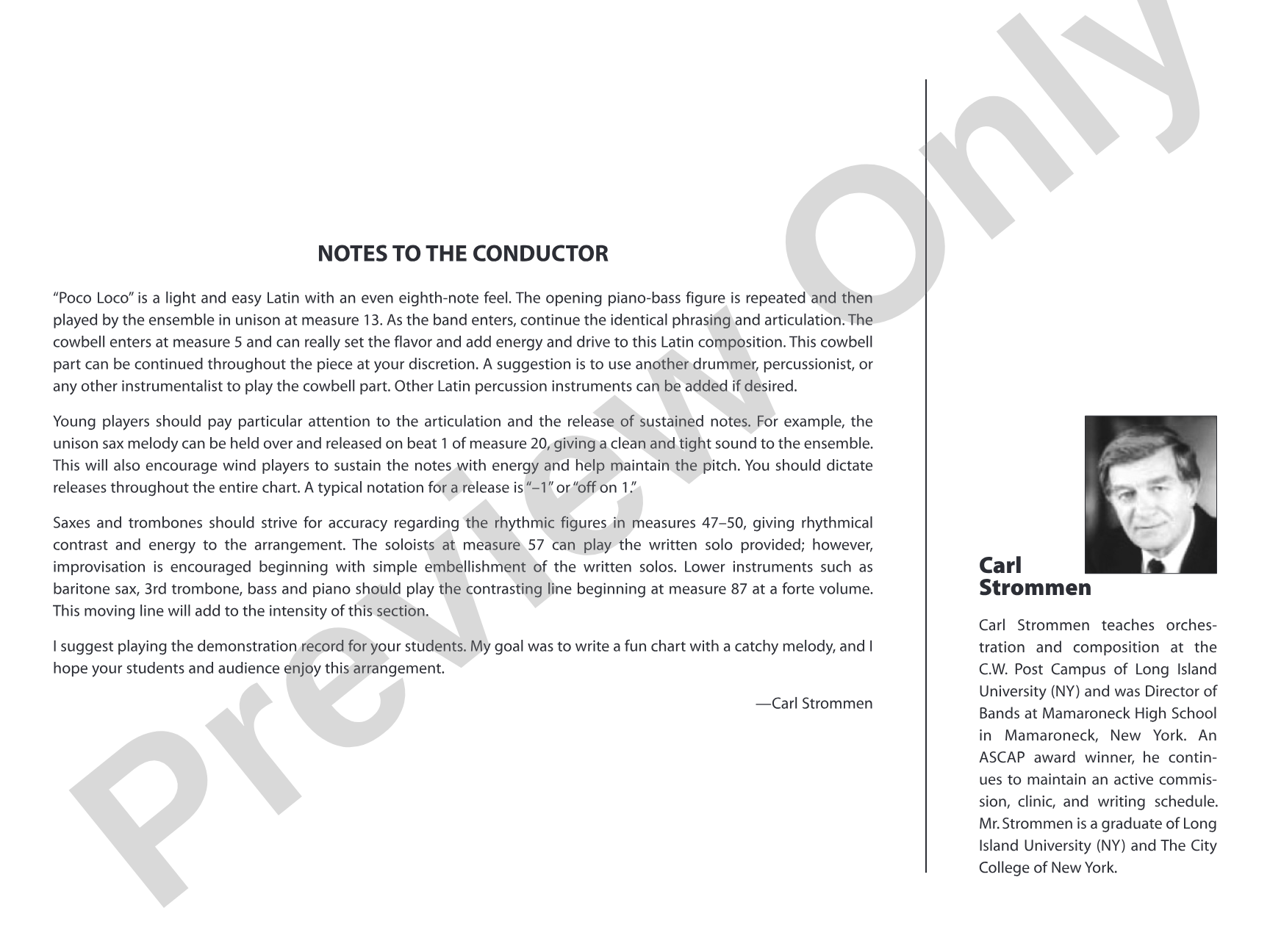 Poco Loco: Jazz Ensemble Conductor Score & Parts