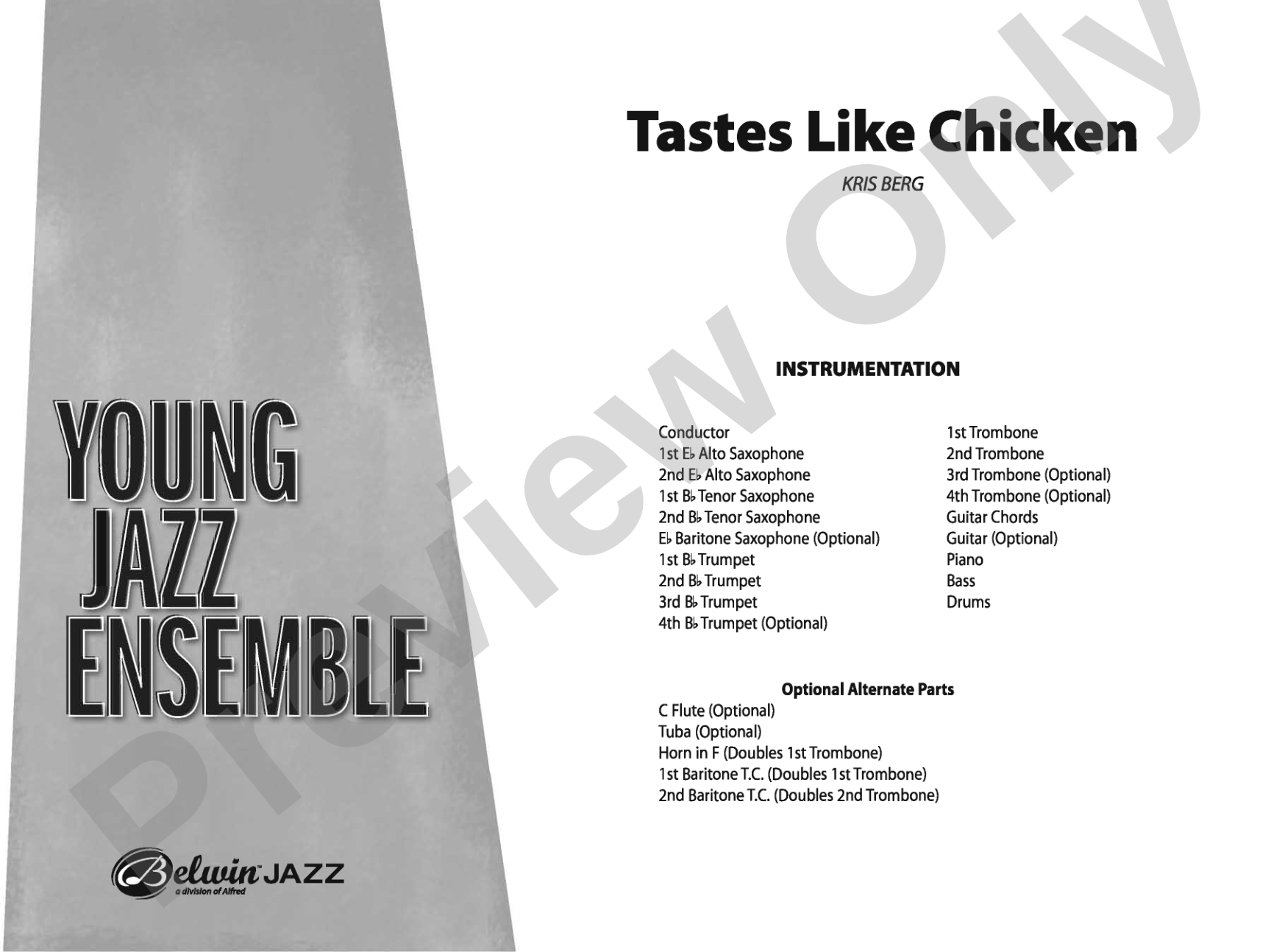 Tastes Like Chicken: Jazz Ensemble Conductor Score & Parts