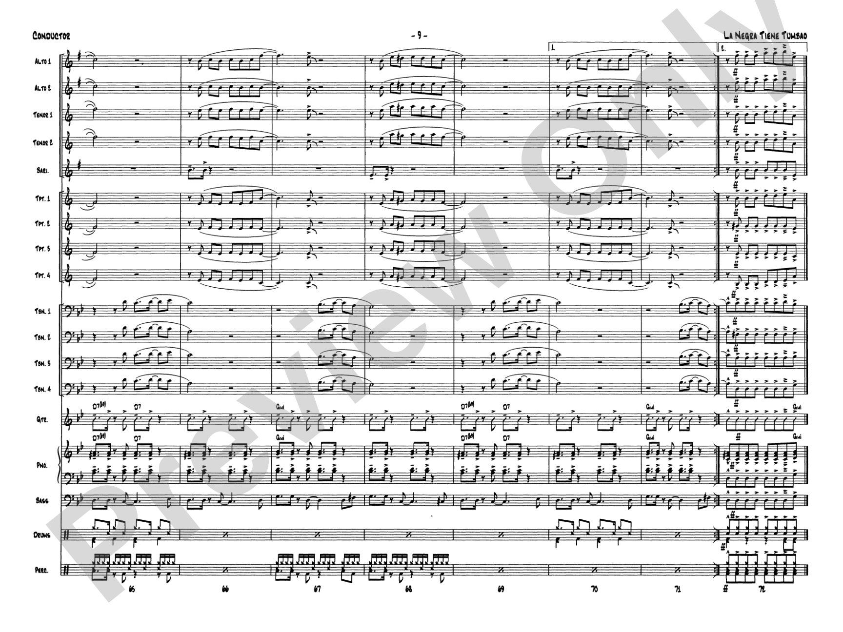 La Negra Tiene Tumbao: Jazz Ensemble Conductor Score & Parts