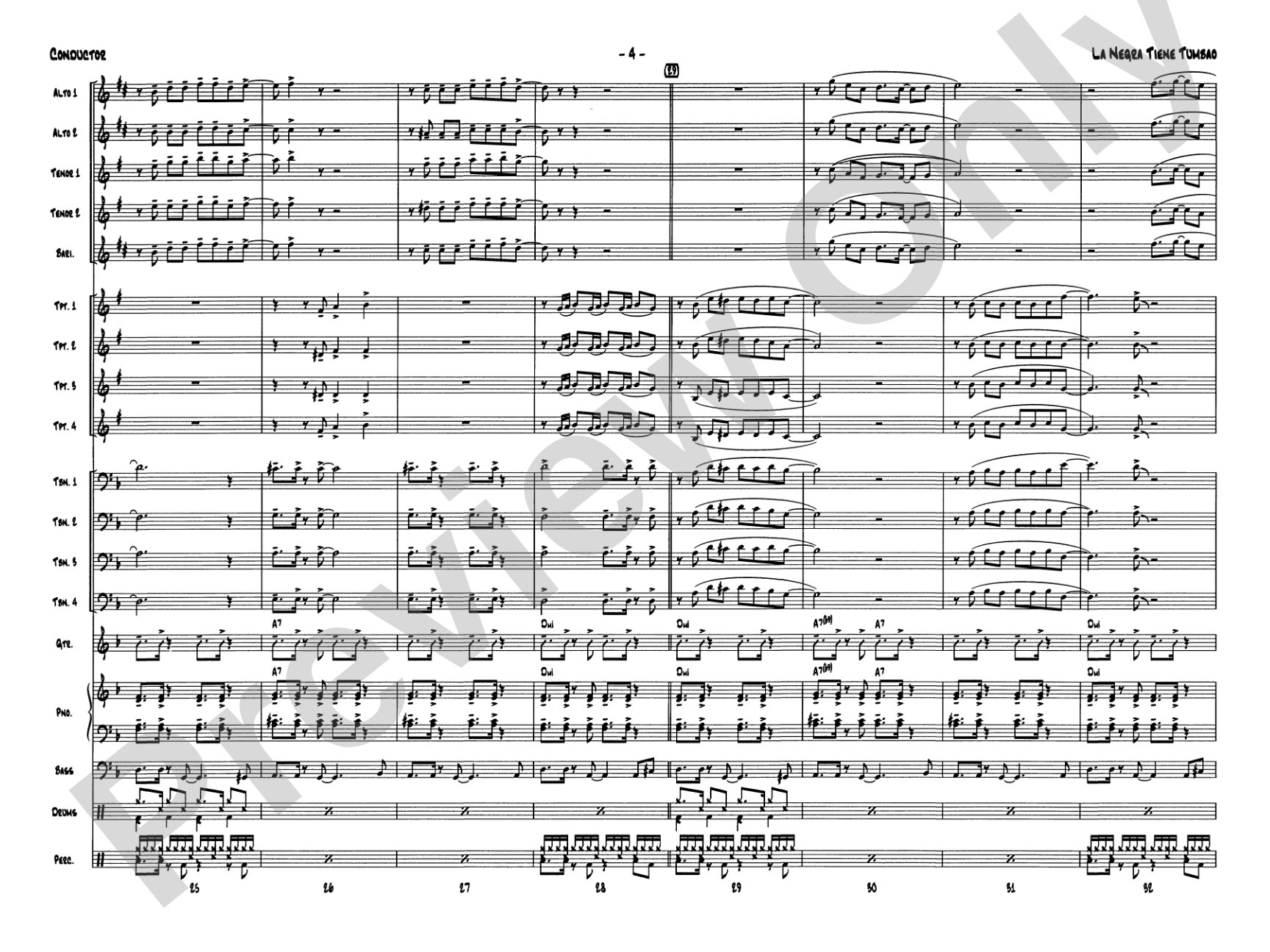 La Negra Tiene Tumbao: Jazz Ensemble Conductor Score & Parts
