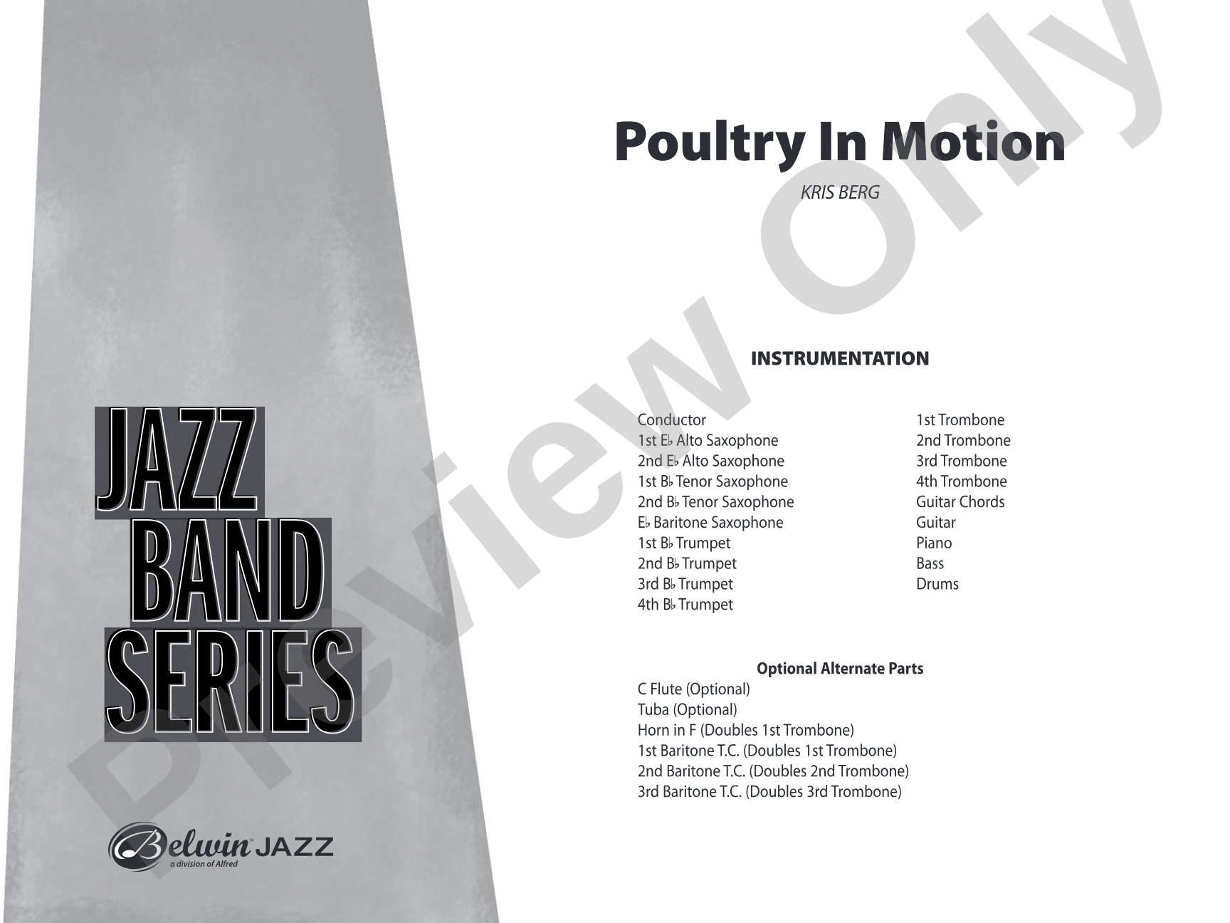 Poultry in Motion: Jazz Ensemble Conductor Score & Parts