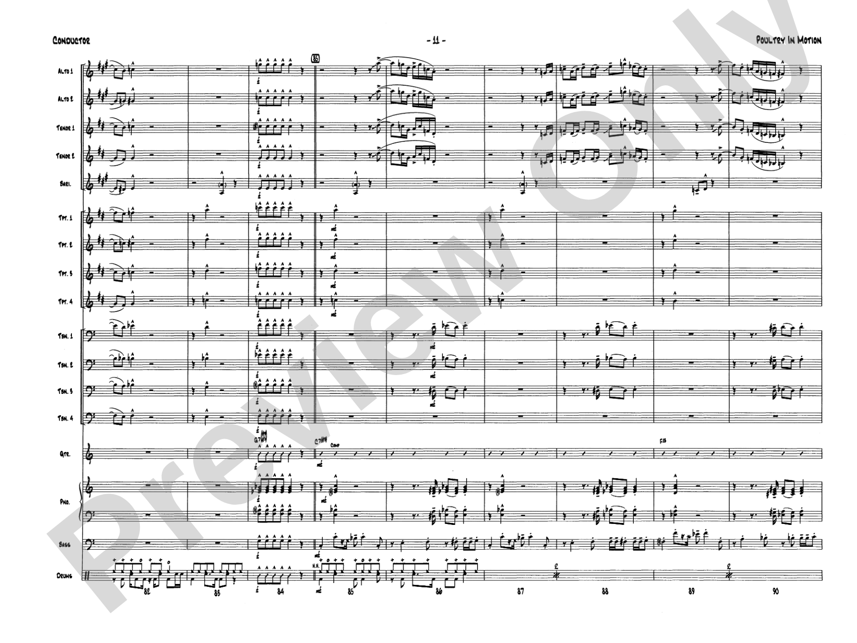 Poultry in Motion: Jazz Ensemble Conductor Score & Parts