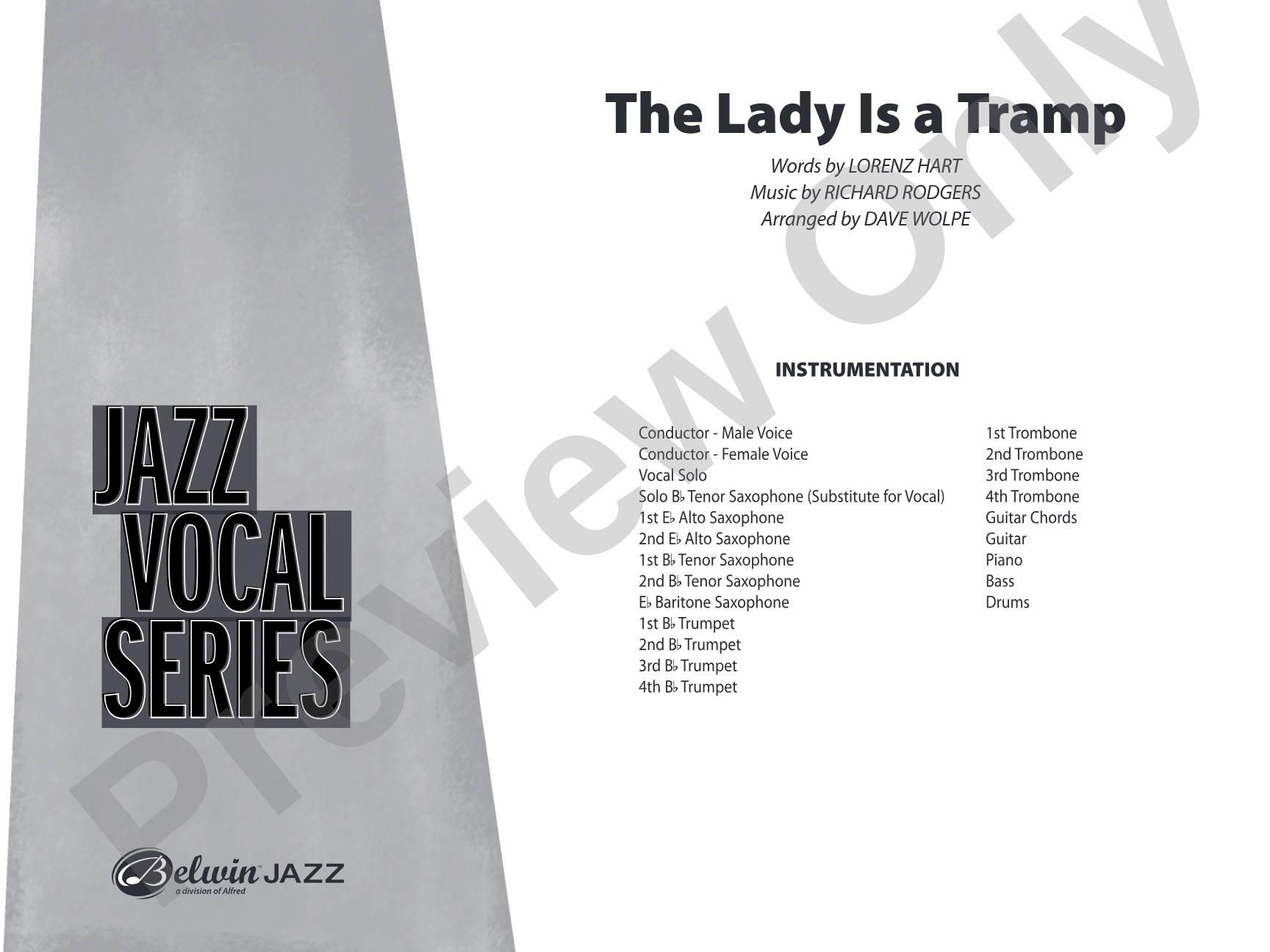 The Lady Is a Tramp: Vocal Solo with Jazz Ensemble Conductor Score & Parts
