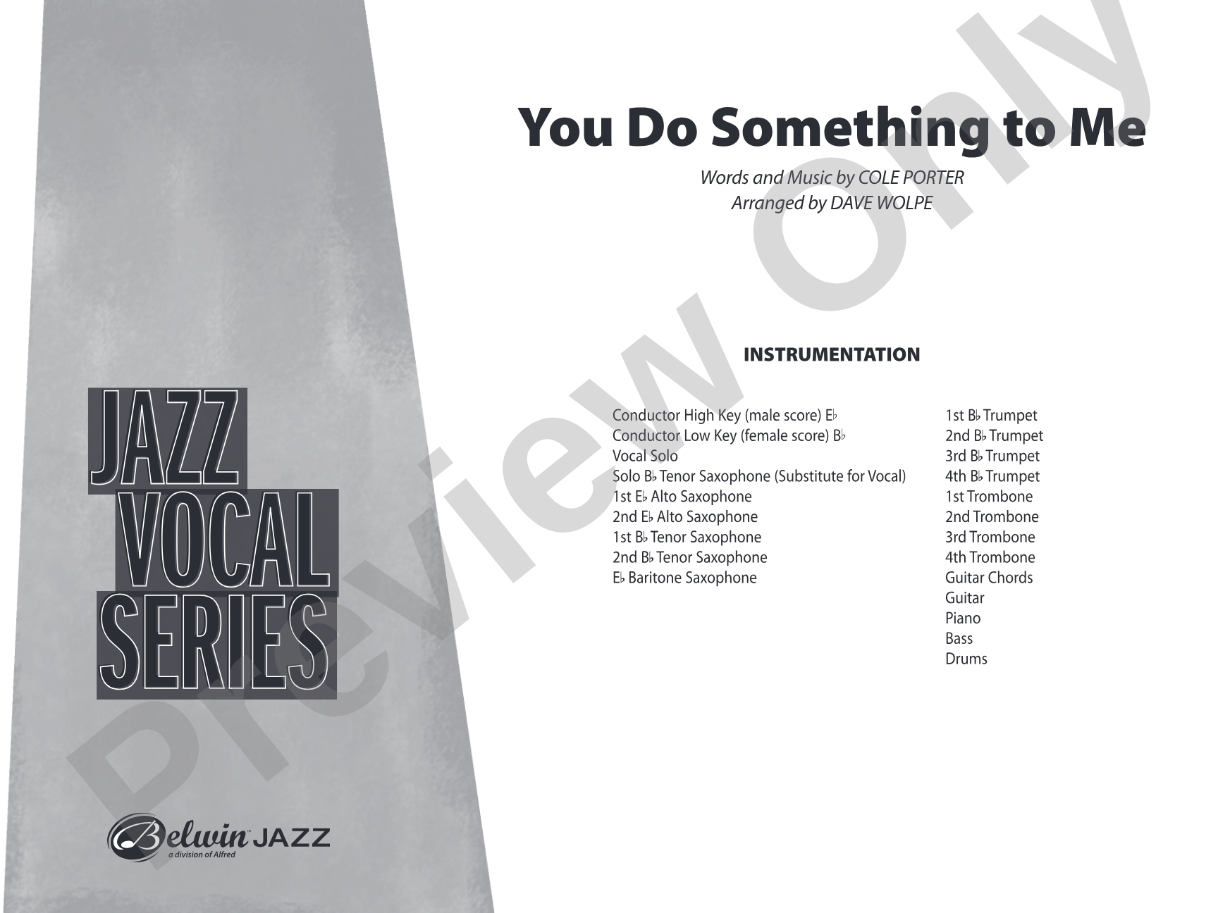 You Do Something to Me: Vocal Solo with Jazz Ensemble Conductor Score & Parts
