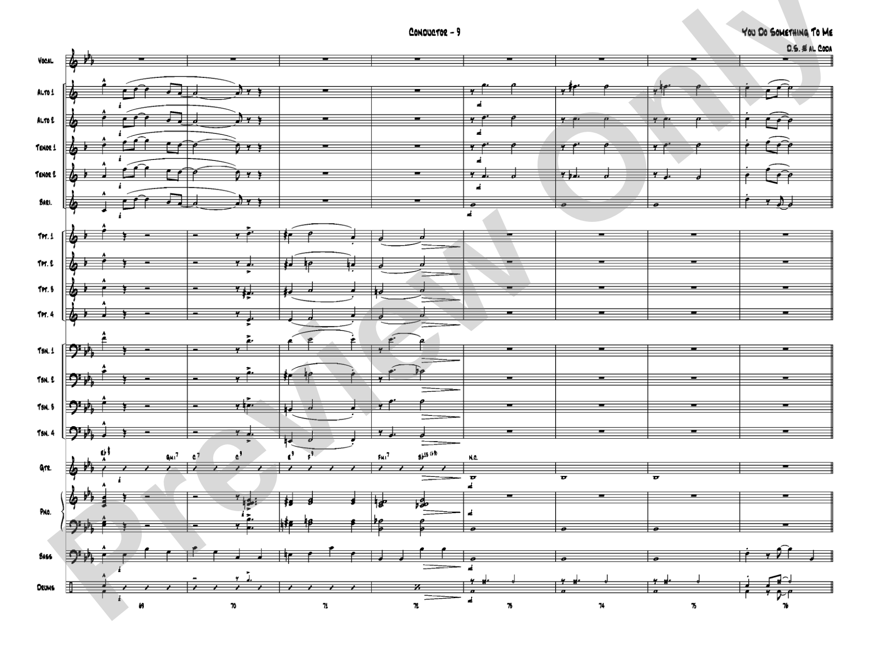 You Do Something to Me: Vocal Solo with Jazz Ensemble Conductor Score & Parts