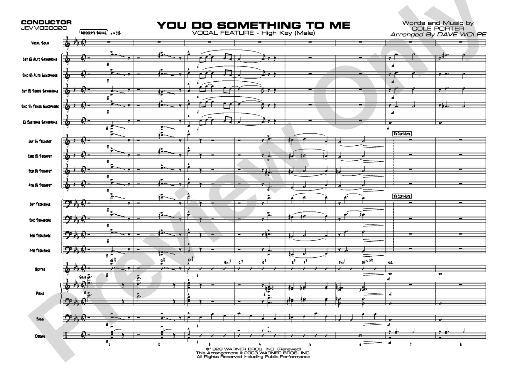 You Do Something to Me: Vocal Solo with Jazz Ensemble Conductor Score & Parts