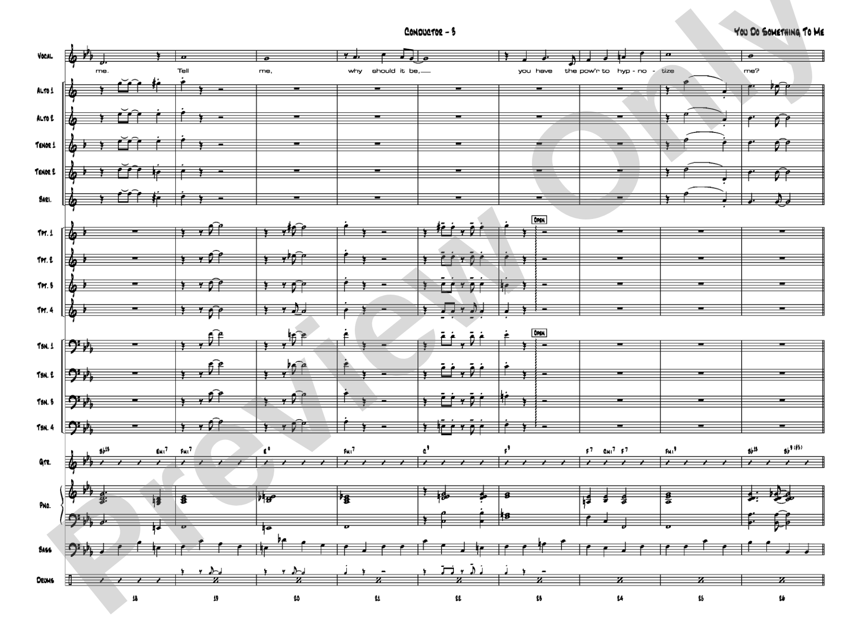 You Do Something to Me: Vocal Solo with Jazz Ensemble Conductor Score & Parts